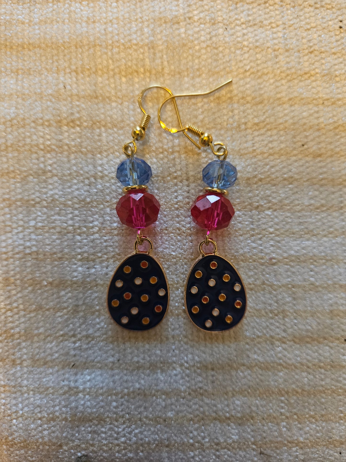 Cute Colorful Easter Egg - Dot Design Enamel Charm Dangle Jewelry