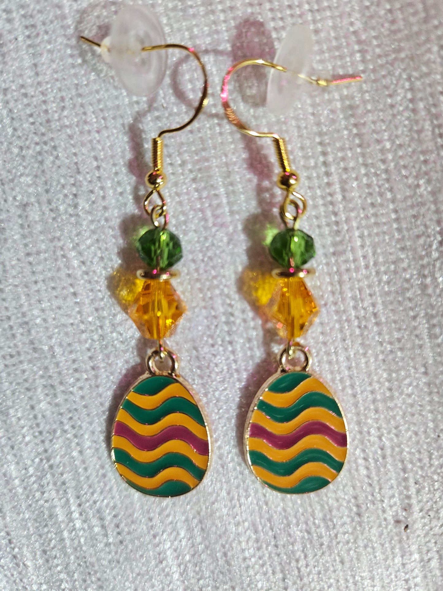 Cute Colorful Easter Egg - Wavy Design Enamel Charm Jewelry