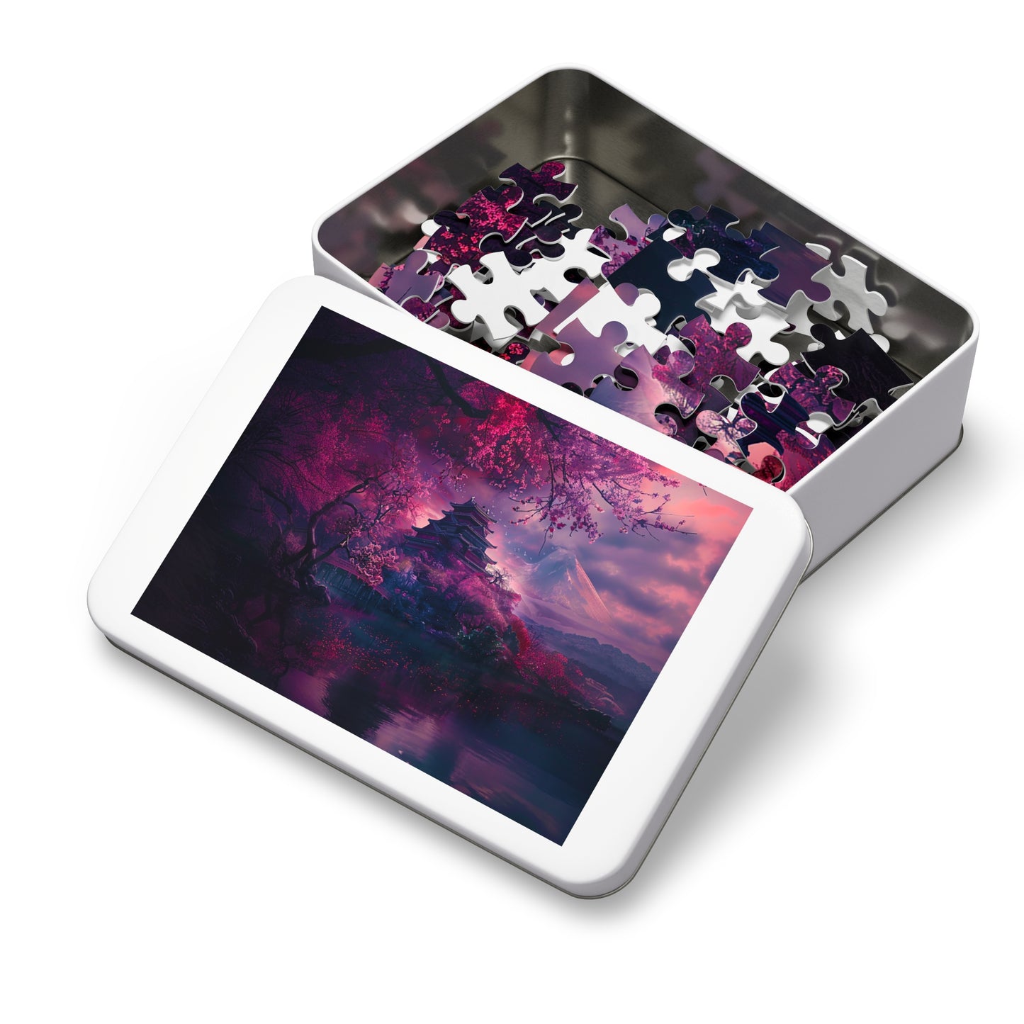 Japanese Cherry Blossum Castle Jigsaw Puzzle (30, 110, 252, 500,1000-Piece)