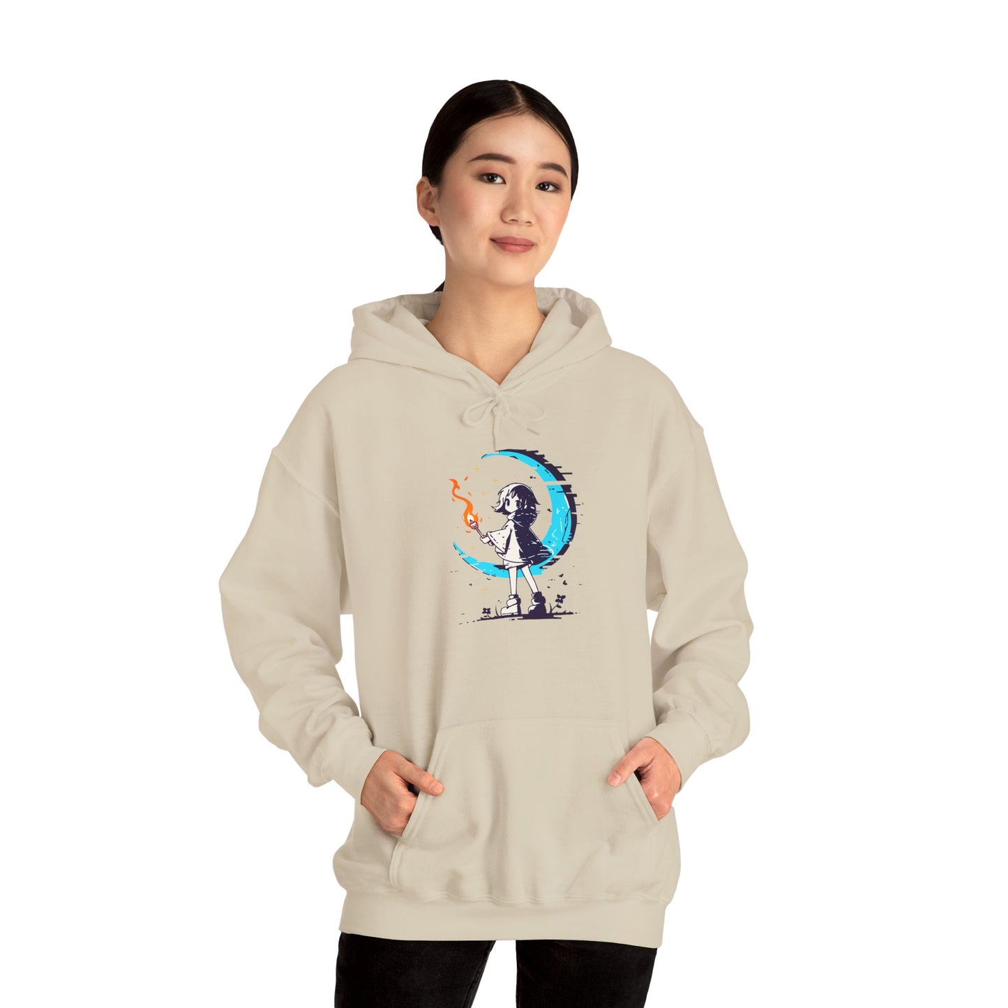 Fantasy Moon Girl Torchbearer Unisex Heavy Blend™ Hooded Sweatshirt