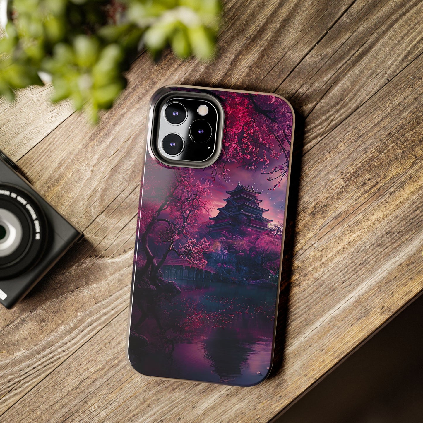 Japanese Cherry Blossum Castle Tough Phone Case iPhone Android