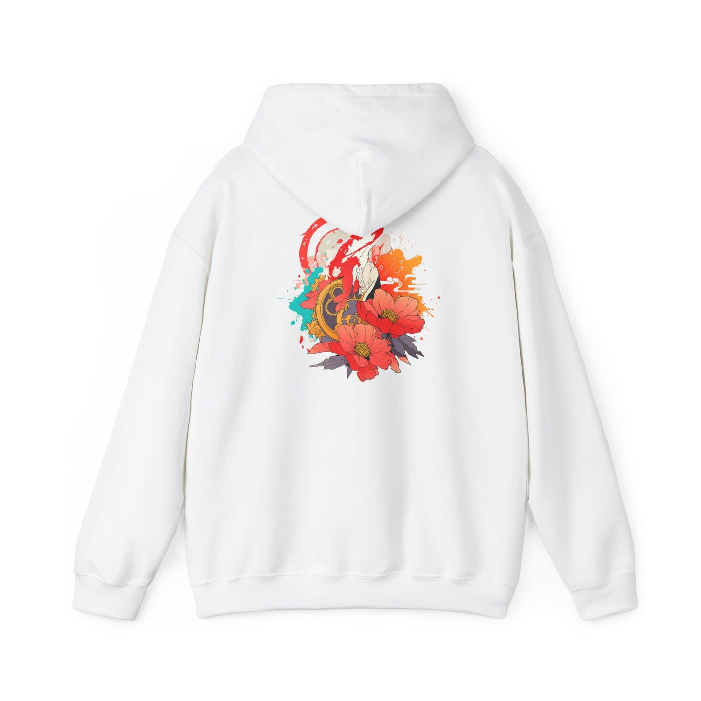 Steampunk Japanese Flowers Elephant Unisex Heavy Blend™ Hooded Sweatshirt