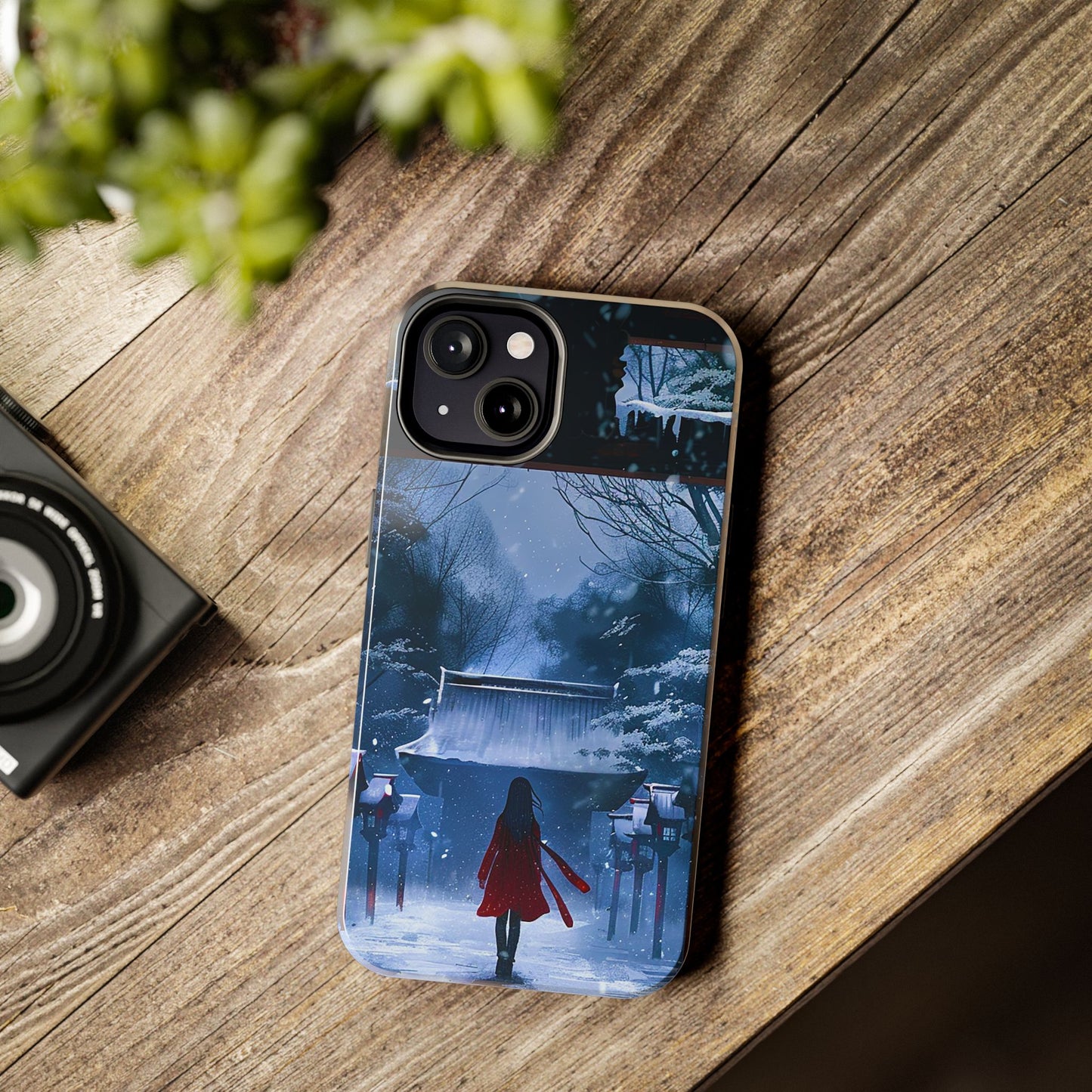 Japanese Snowy Shinto Shrine Girl Tough Phone Cases iPhone Android