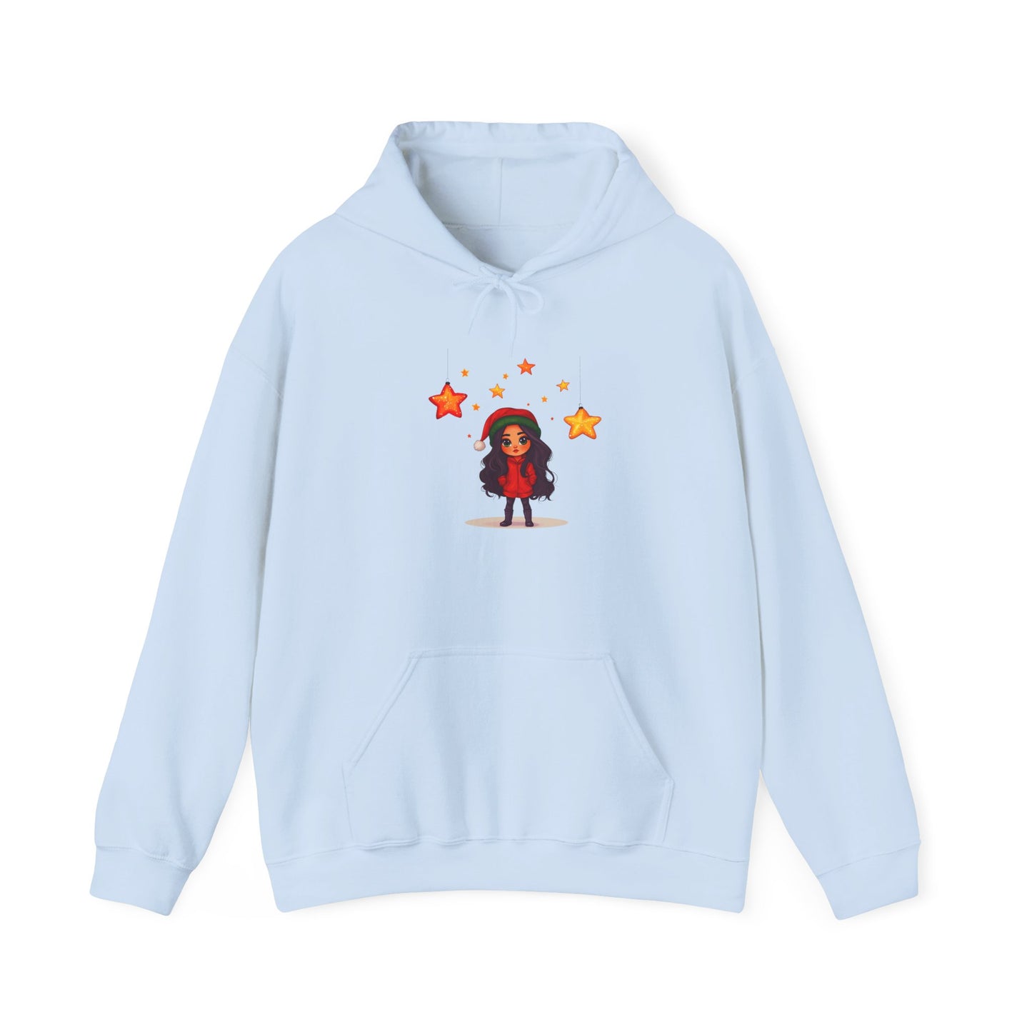 Cute Christmas Starry Ornaments Girl Unisex Heavy Blend™ Hooded Sweatshirt