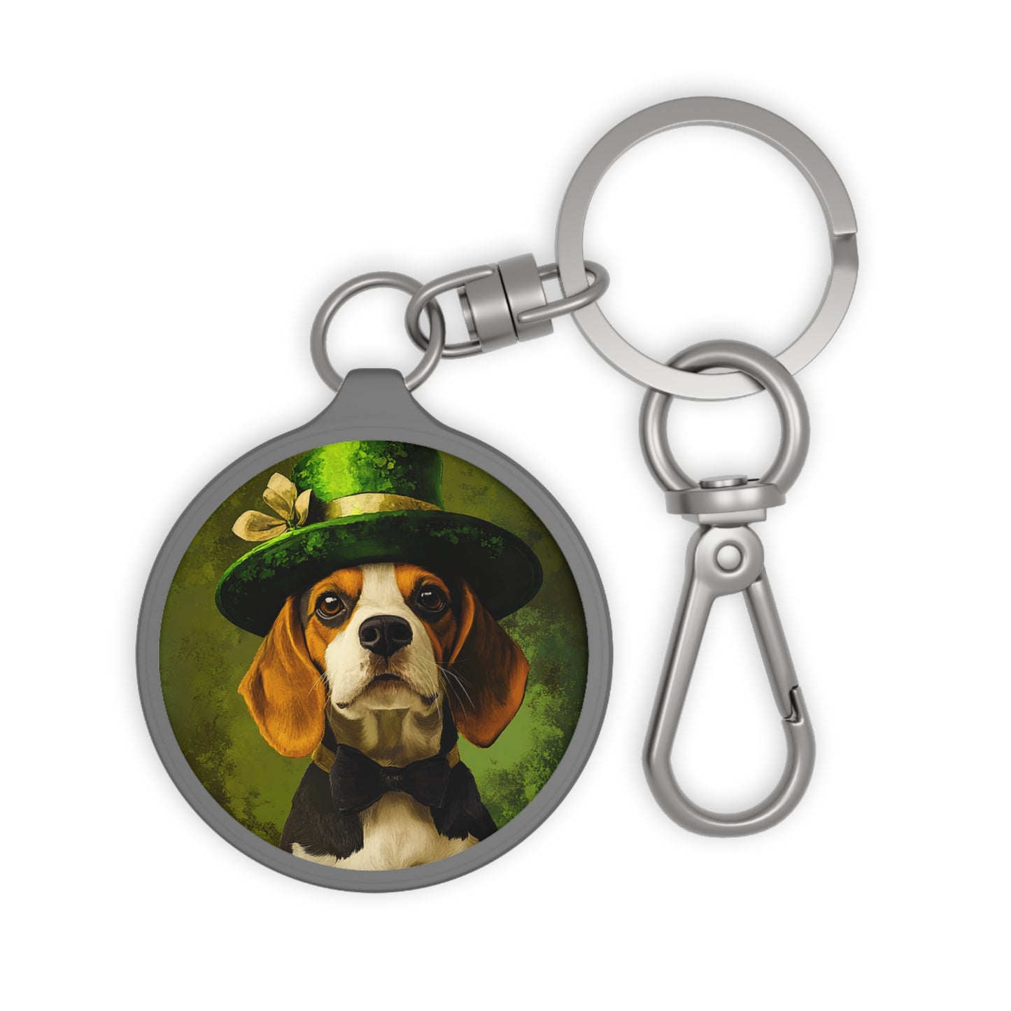 Saint Patrick's Day Theme Beagle Keyring Tag