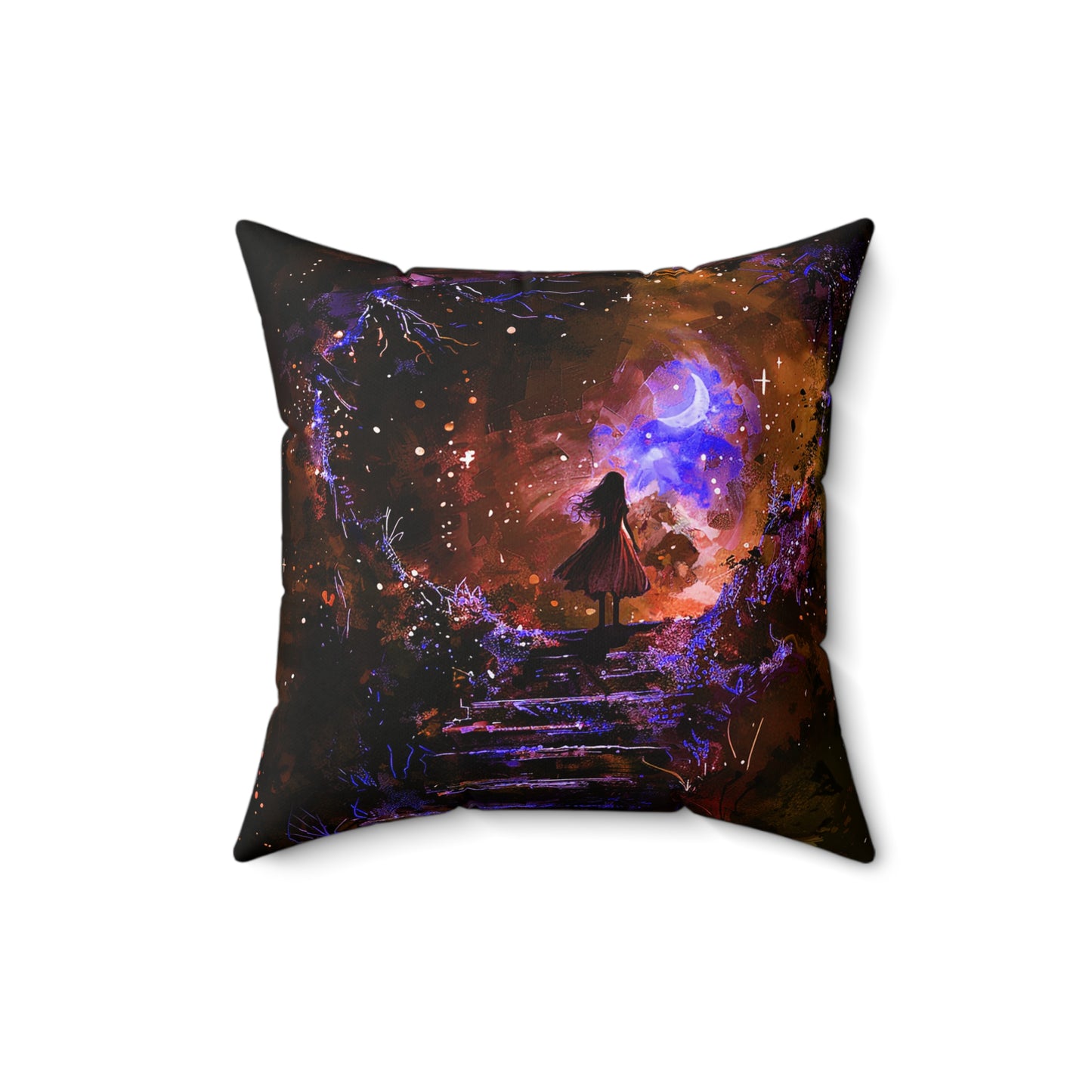 Fantasy Girl Portal Square Polyester Square Pillow