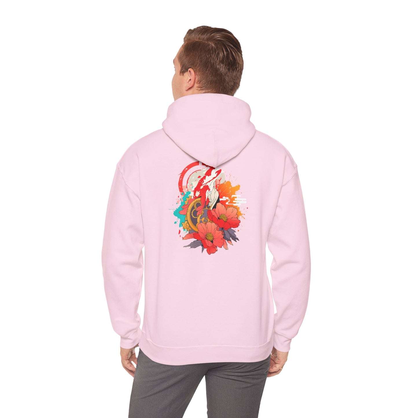 Steampunk Japanese Flowers Elephant Unisex Heavy Blend™ Hooded Sweatshirt