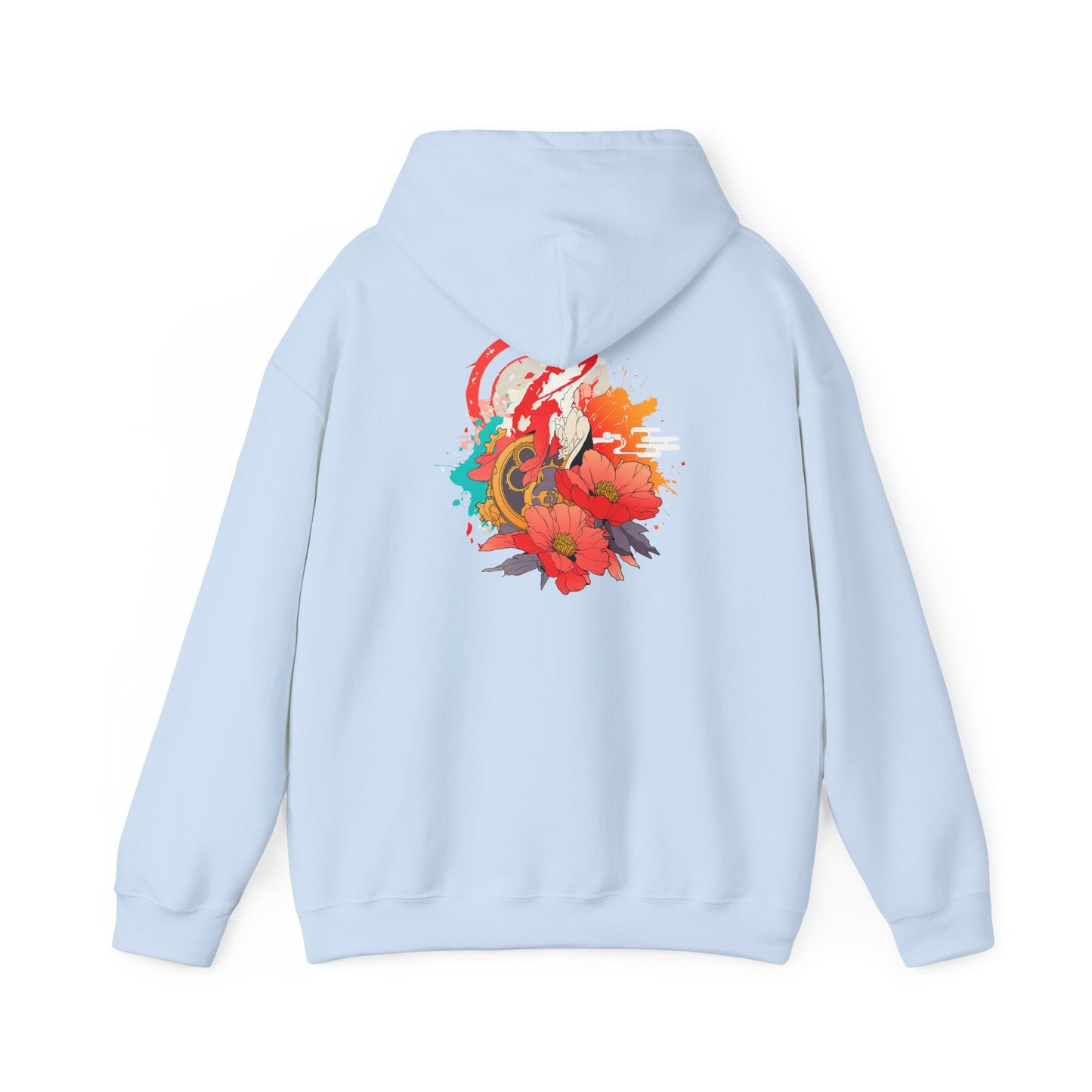 Steampunk Japanese Flowers Elephant Unisex Heavy Blend™ Hooded Sweatshirt