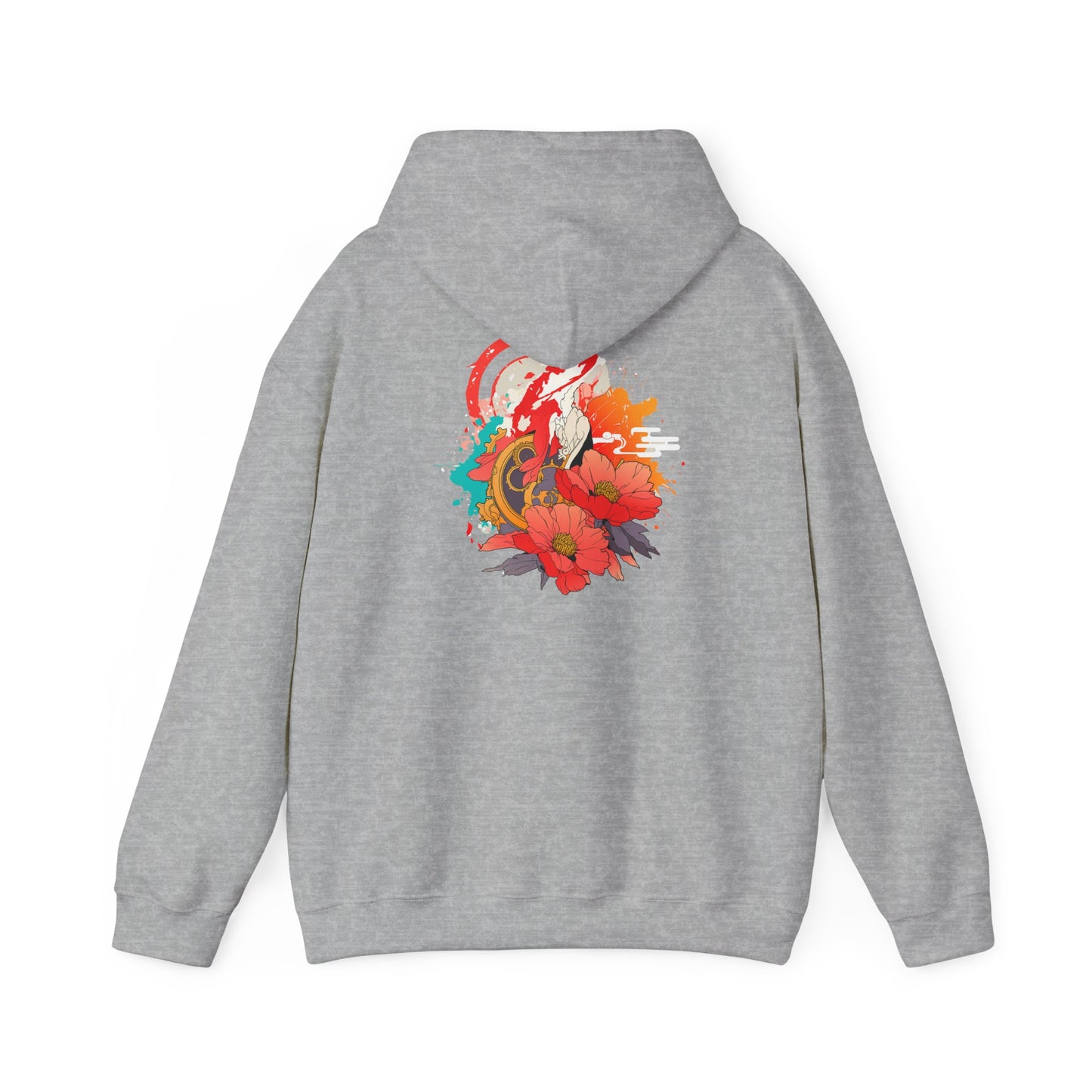 Steampunk Japanese Flowers Elephant Unisex Heavy Blend™ Hooded Sweatshirt