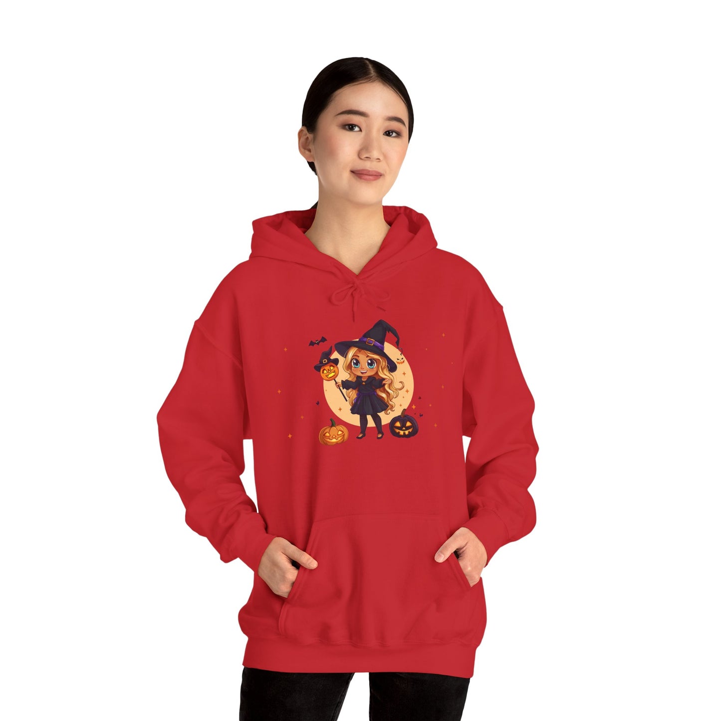 Cute Halloween Magician Girl Unisex Heavy Blend™ Hooded Sweatshirt