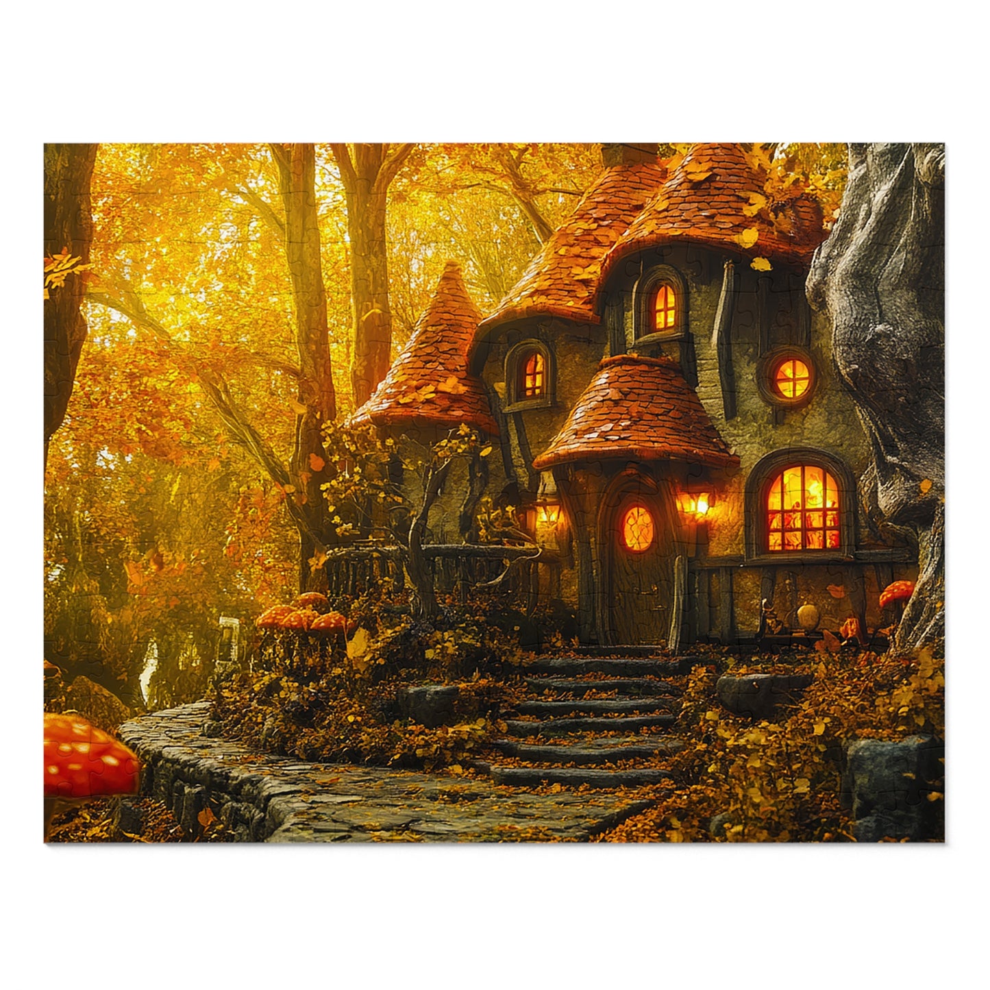 Autumn Forest Fantasy Inn Jigsaw Puzzle (30, 110, 252, 500,1000-Piece)