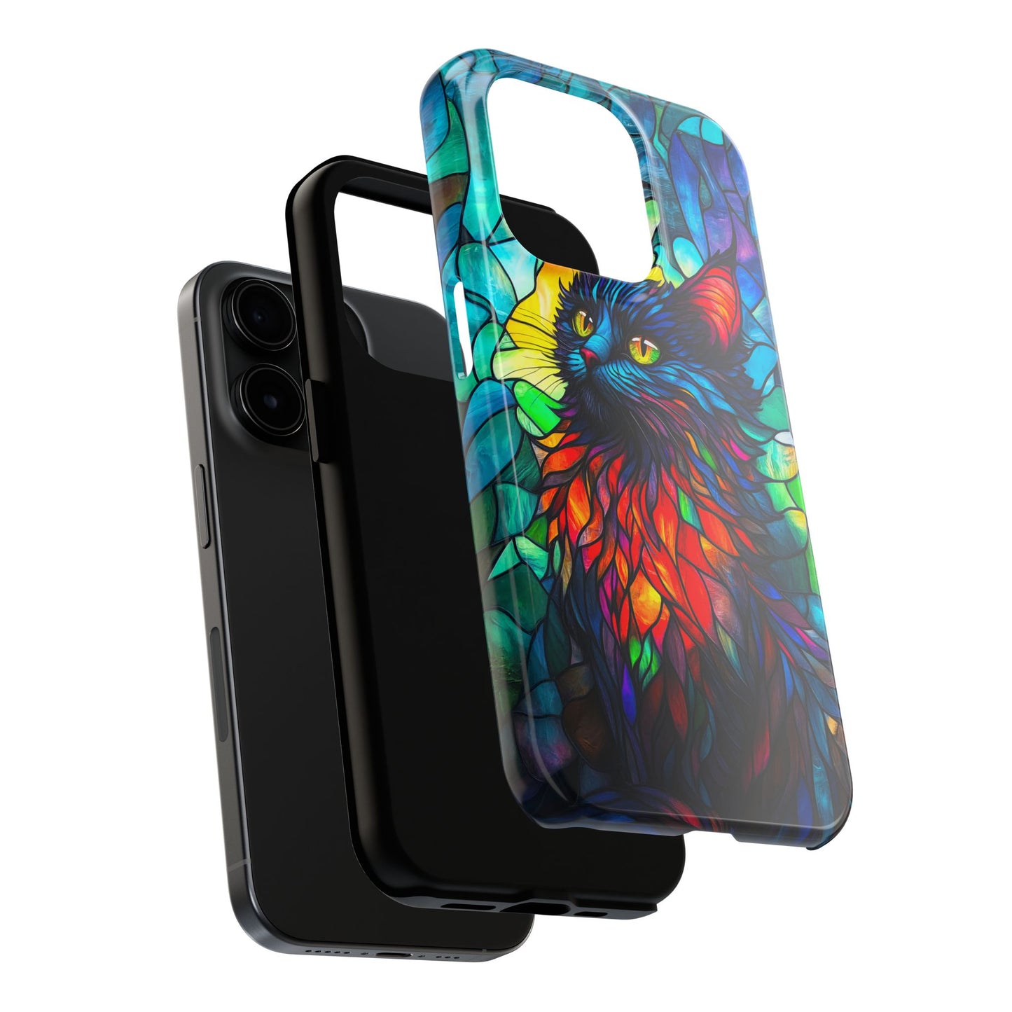 Stained Glass Cat Tough Phone Cases