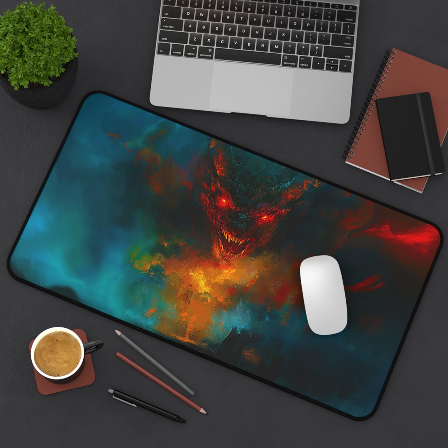 Scary Demon Horror Theme Desk Mat