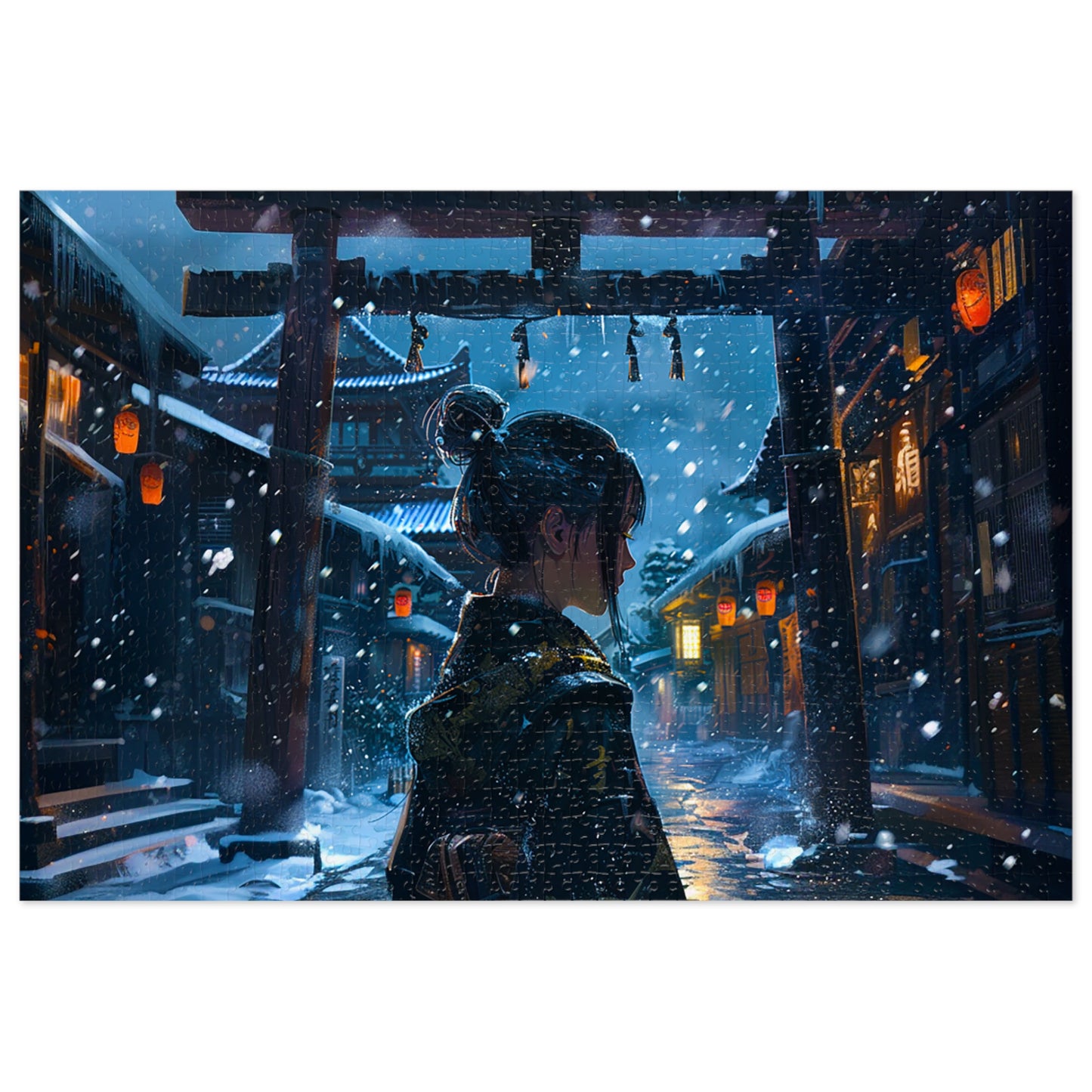 Snowy Japanese Village Jigsaw Puzzle (30, 110, 252, 500,1000-Piece)