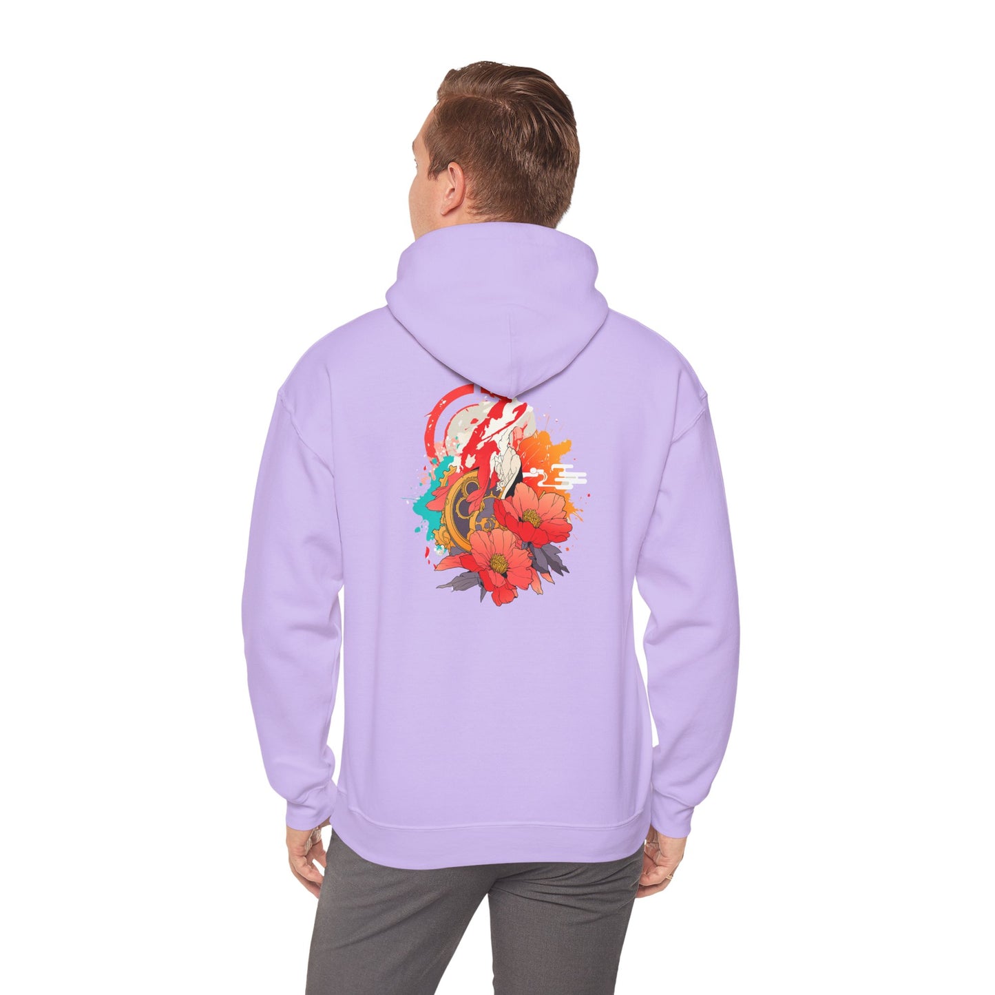 Steampunk Japanese Flowers Elephant Unisex Heavy Blend™ Hooded Sweatshirt