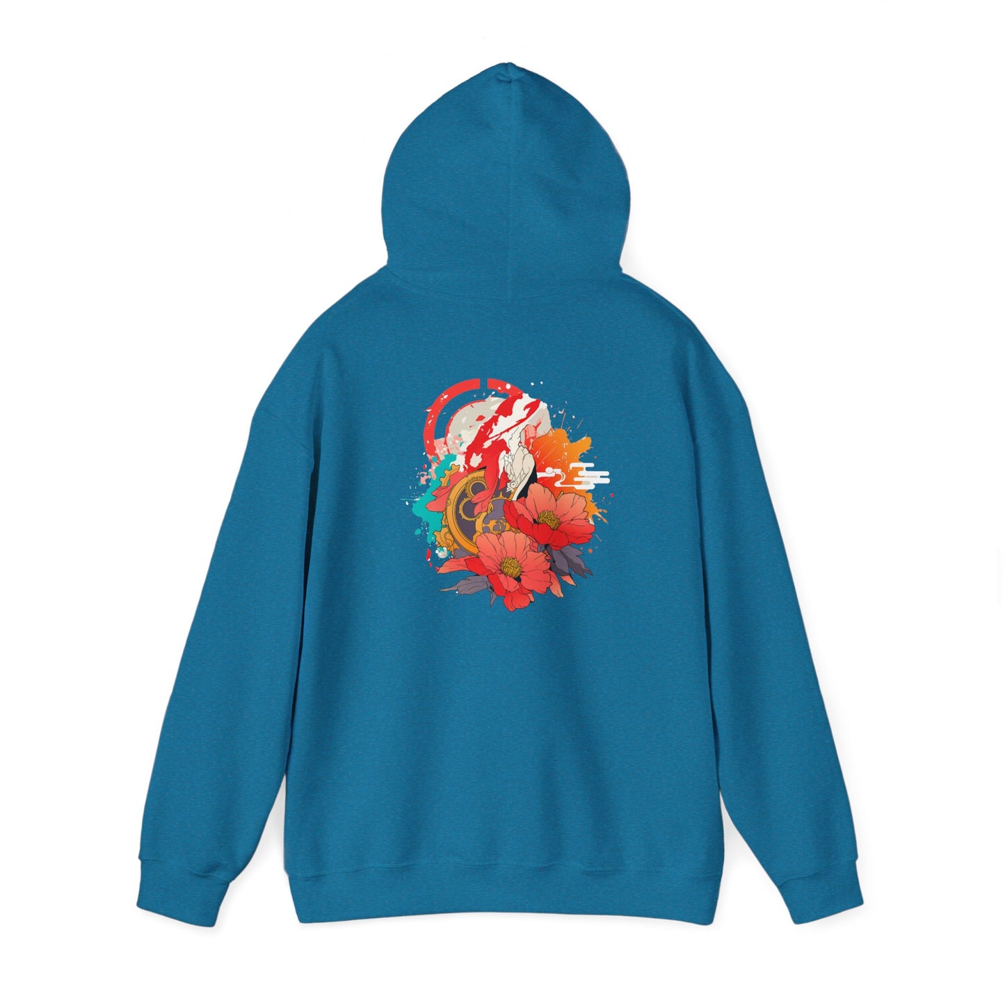 Steampunk Japanese Flowers Elephant Unisex Heavy Blend™ Hooded Sweatshirt