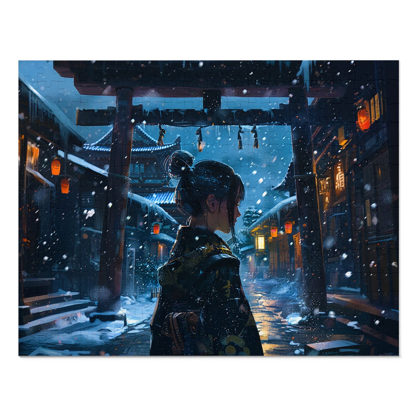 Snowy Japanese Village Jigsaw Puzzle (30, 110, 252, 500,1000-Piece)