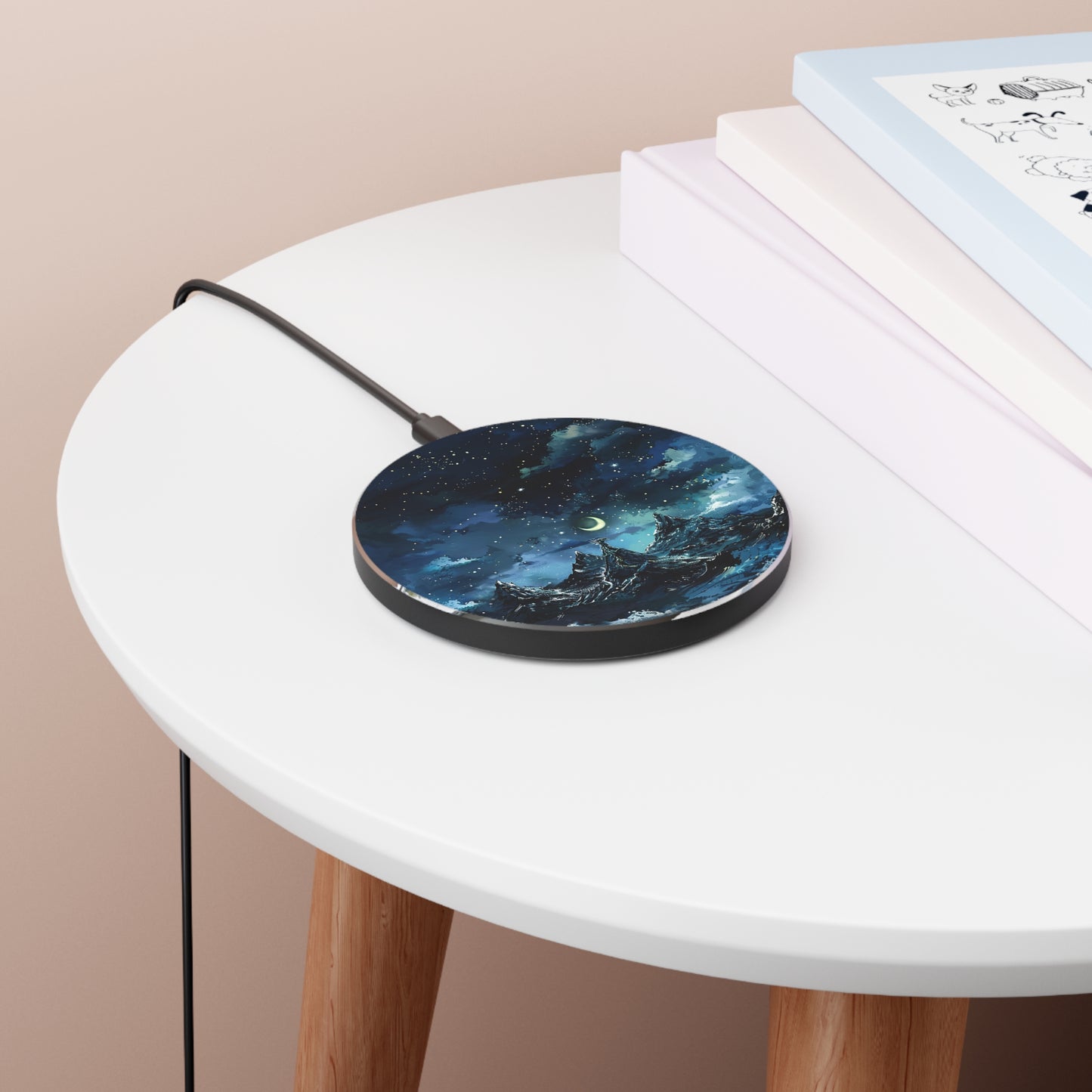 Fantasy Snowy Mountain Dragon Wireless Charger
