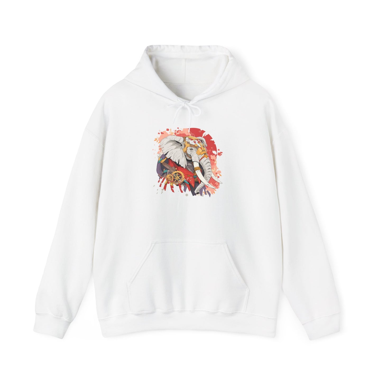 Steampunk Japanese Flowers Elephant Unisex Heavy Blend™ Hooded Sweatshirt