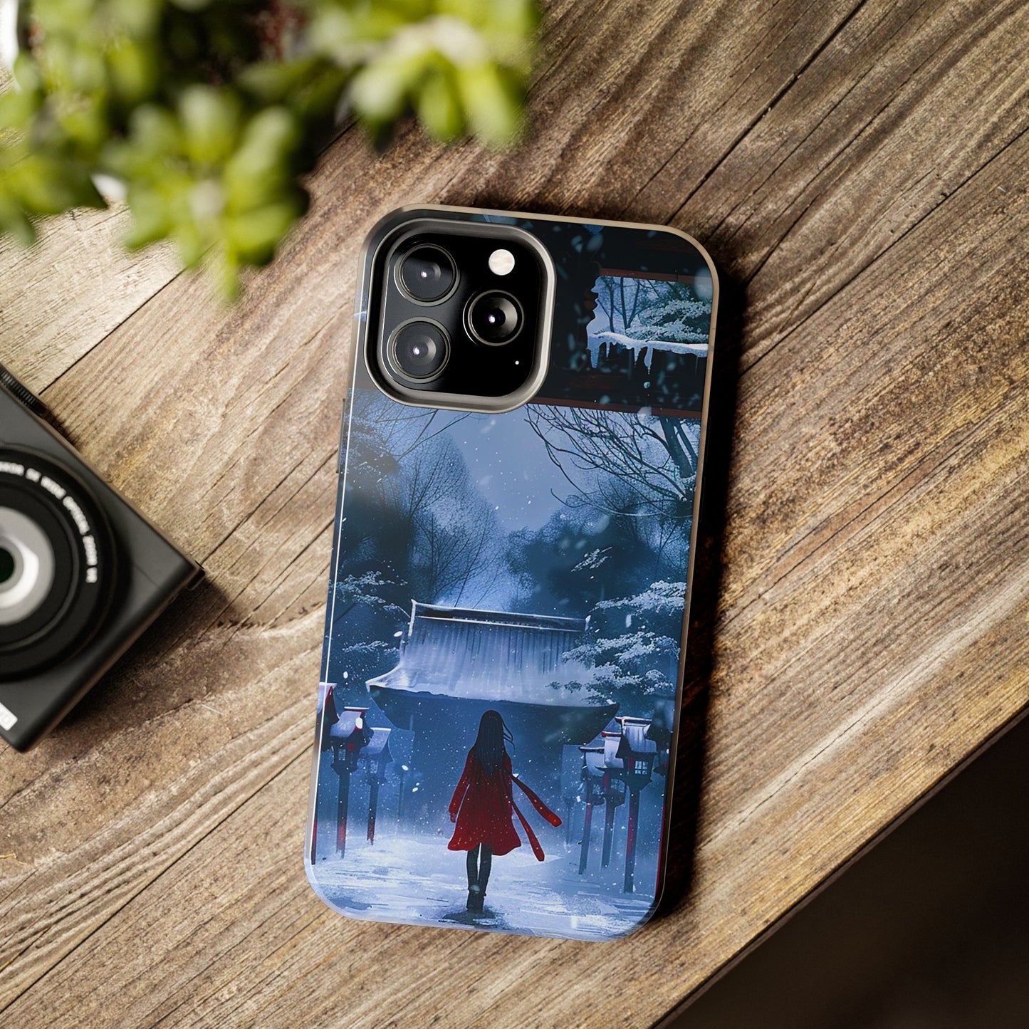 Japanese Snowy Shinto Shrine Girl Tough Phone Cases iPhone Android