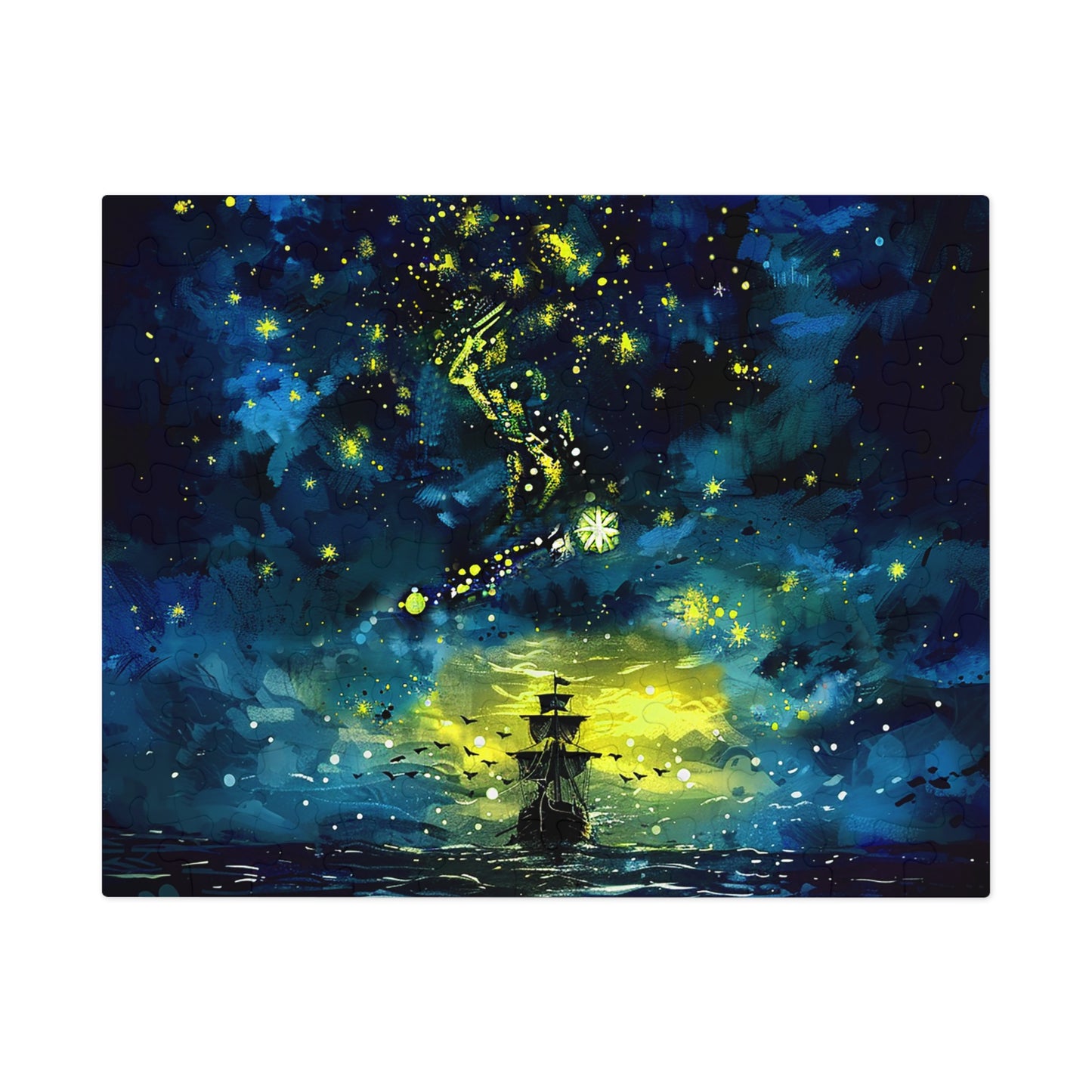 Starry Sky Lost Pirate Ship Jigsaw Puzzle (30, 110, 252, 500,1000-Piece)