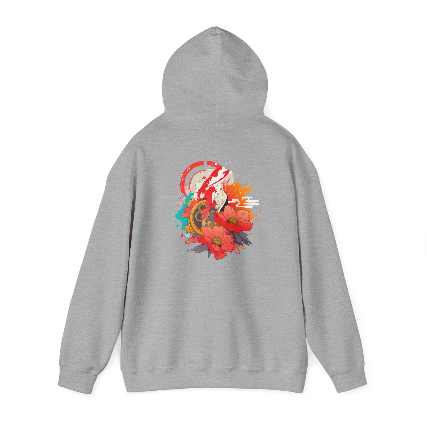 Steampunk Japanese Flowers Elephant Unisex Heavy Blend™ Hooded Sweatshirt