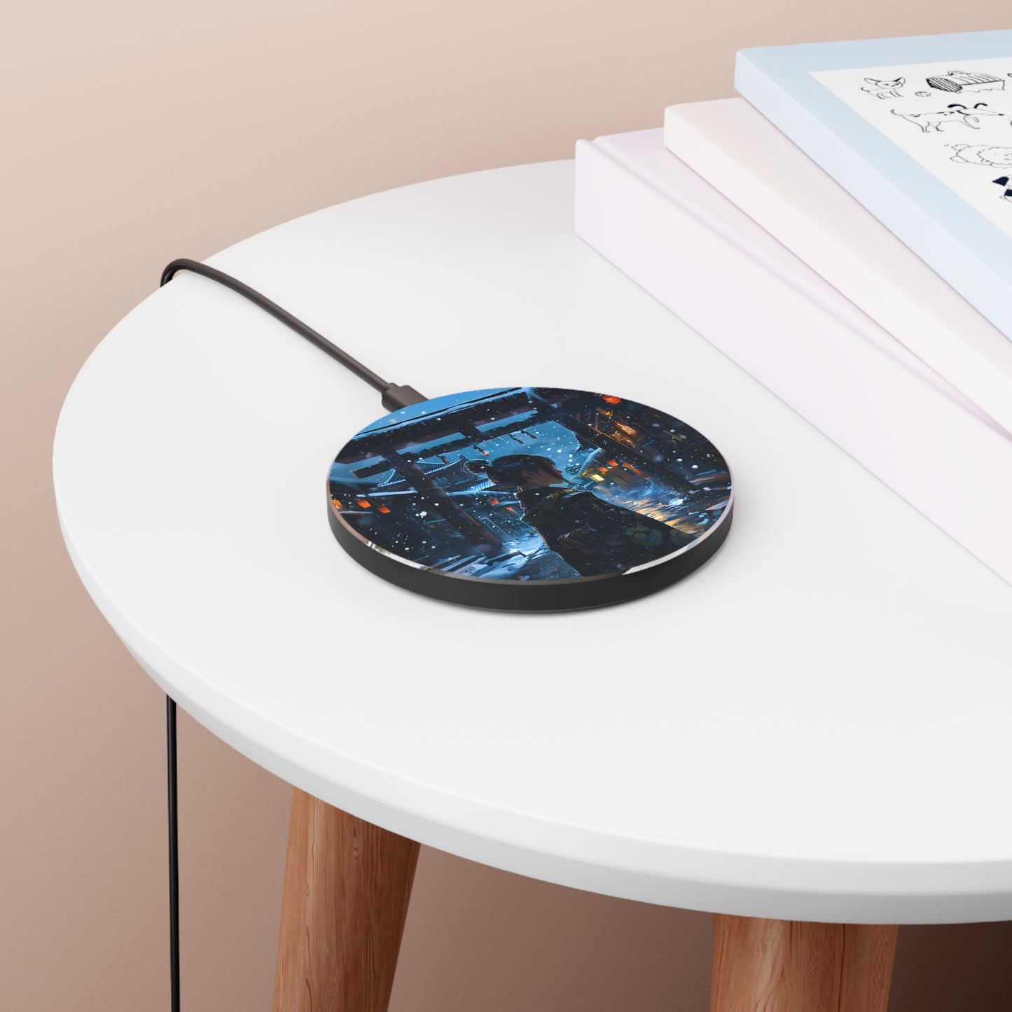 Snowy Japanese Village Wireless Charger