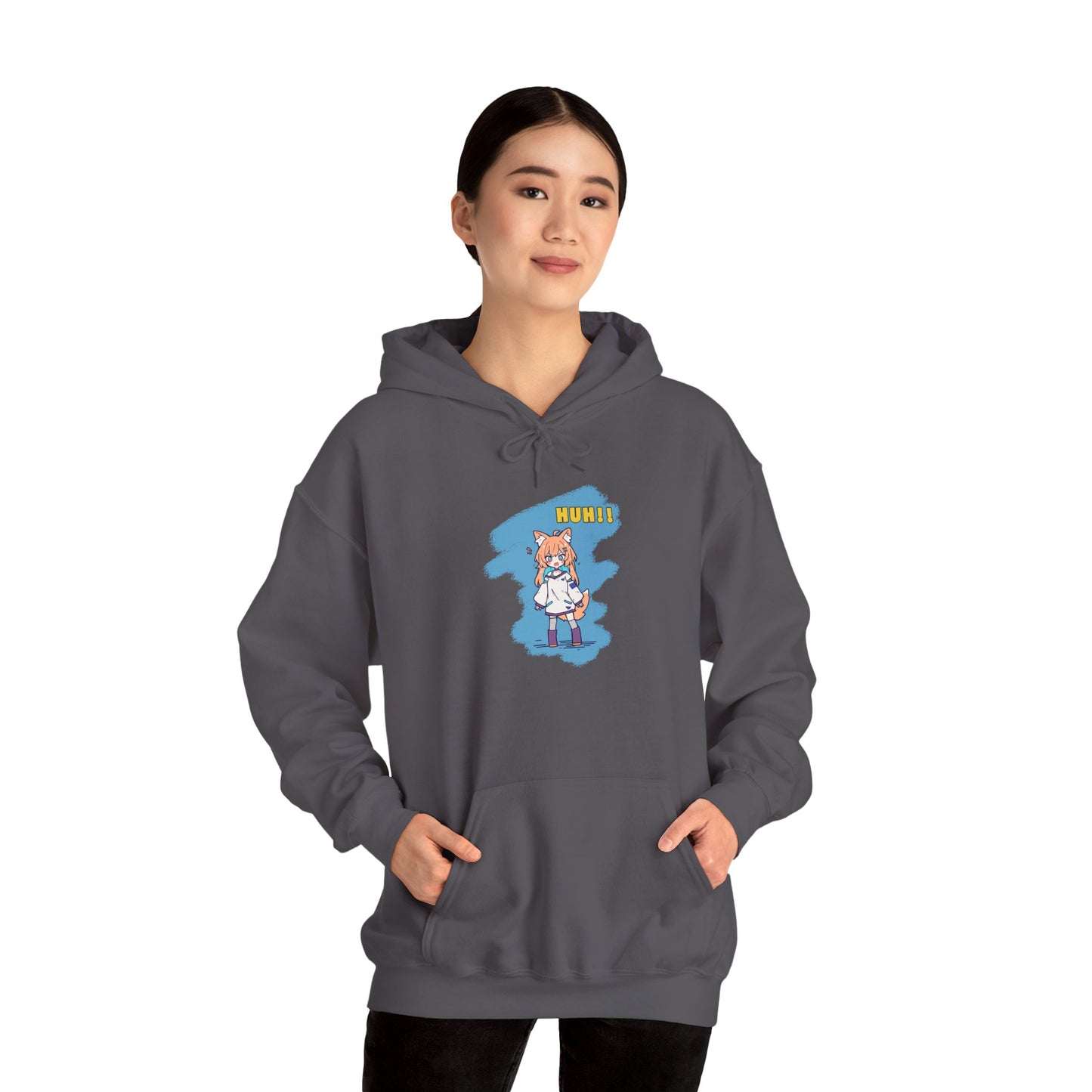 Sweet Fox Girl Huh!! Unisex - Heavy Blend™ Hooded Sweatshirt - Vibrant Anime Style - Cute and Funny Design