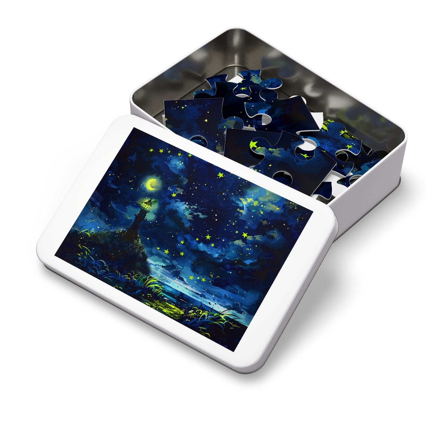 Moonlight Lighthouse Jigsaw Puzzle (30, 110, 252, 500,1000-Piece)