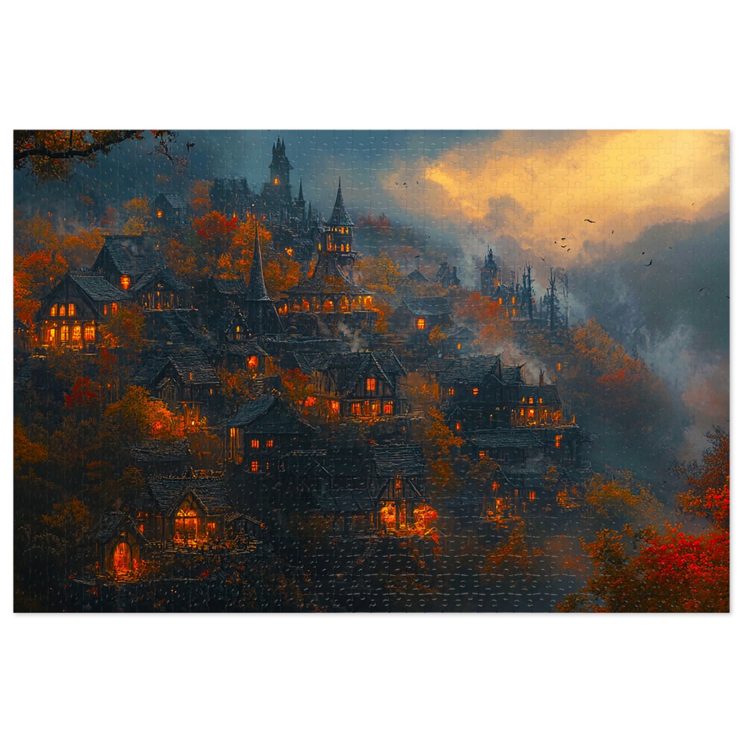 Autumn Fantasy Village Jigsaw Puzzle (30, 110, 252, 500,1000-Piece)