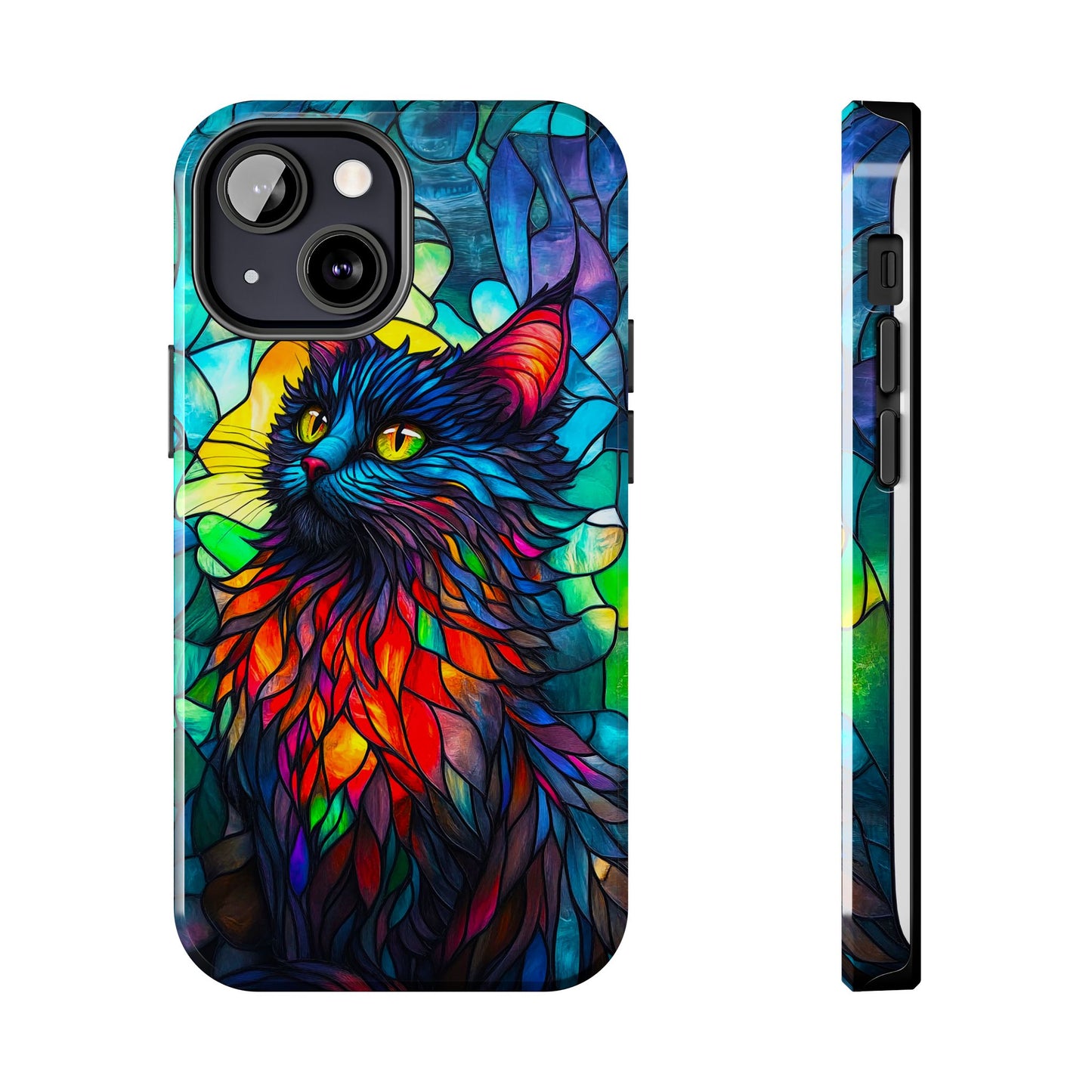 Stained Glass Cat Tough Phone Cases