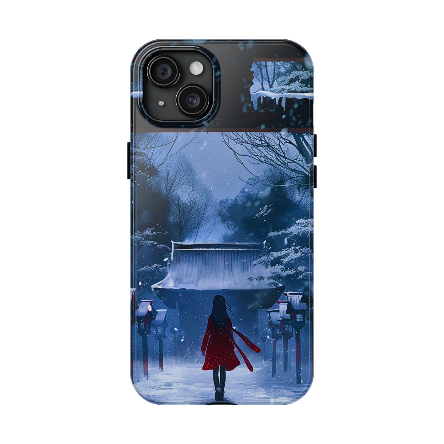 Japanese Snowy Shinto Shrine Girl Tough Phone Cases iPhone Android
