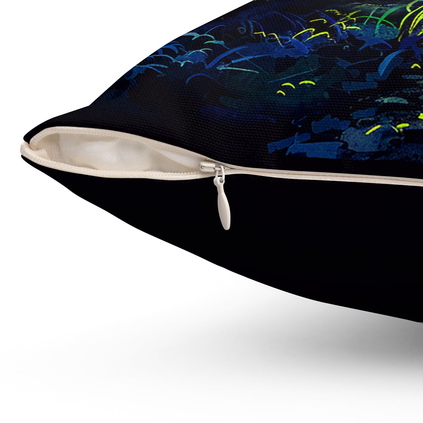 Moonlight Lighthouse Square Polyester Square Pillow