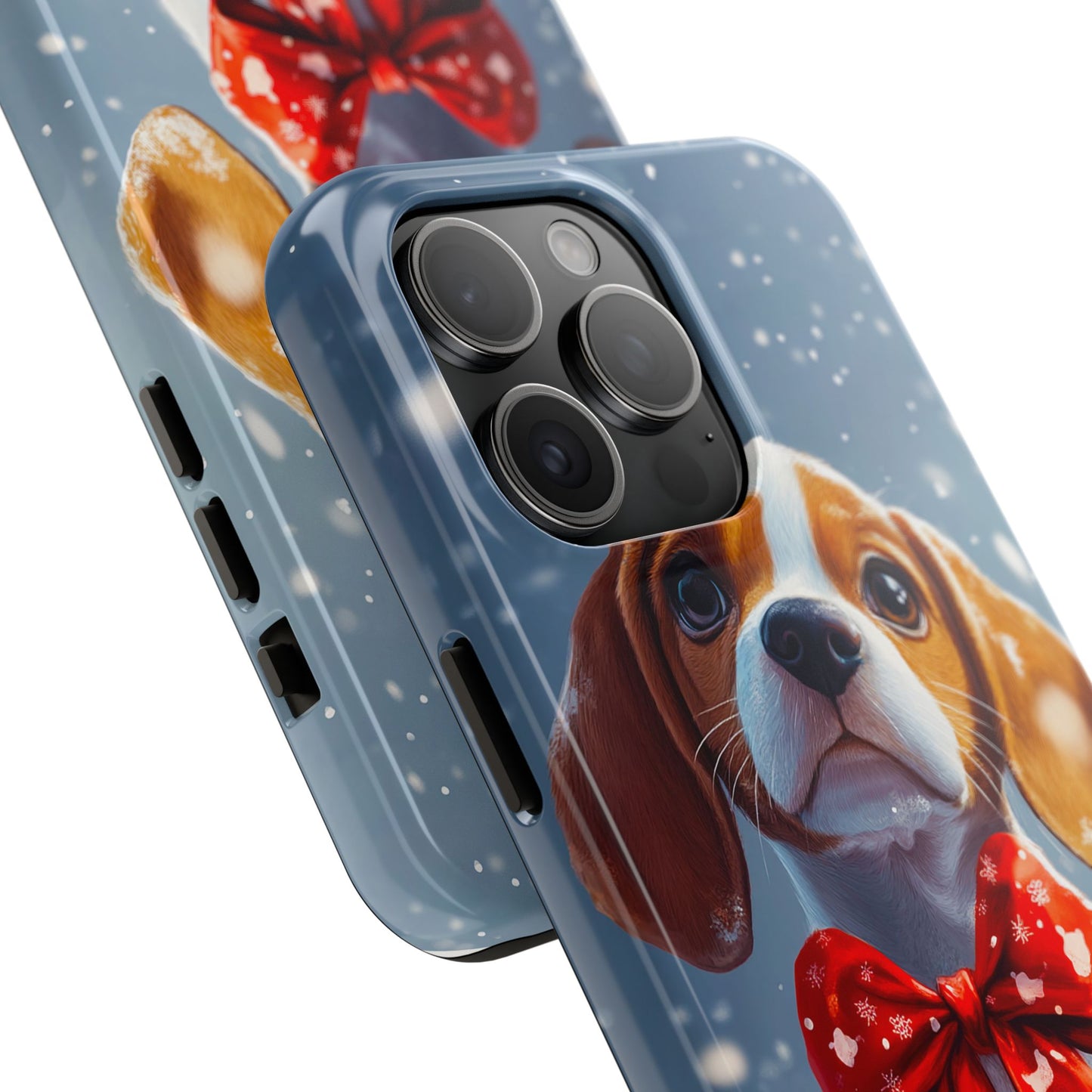 Snowy Cute Christmas Beagle Tough Phone Cases
