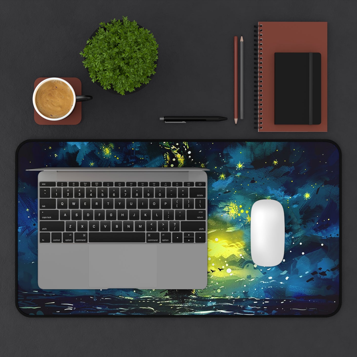 Starry Sky Lost Pirate Ship Desk Mat