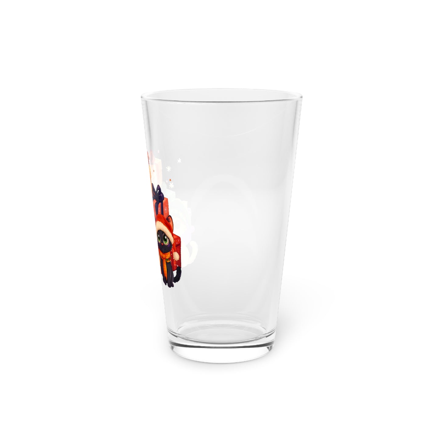 Adorable Cute Christmas Cats Presents Pint Glass, 16oz