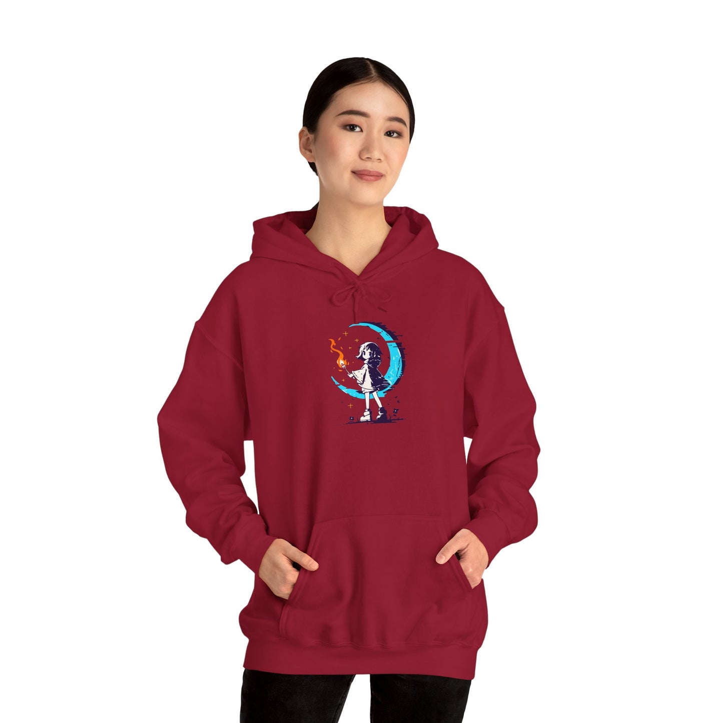 Fantasy Moon Girl Torchbearer Unisex Heavy Blend™ Hooded Sweatshirt