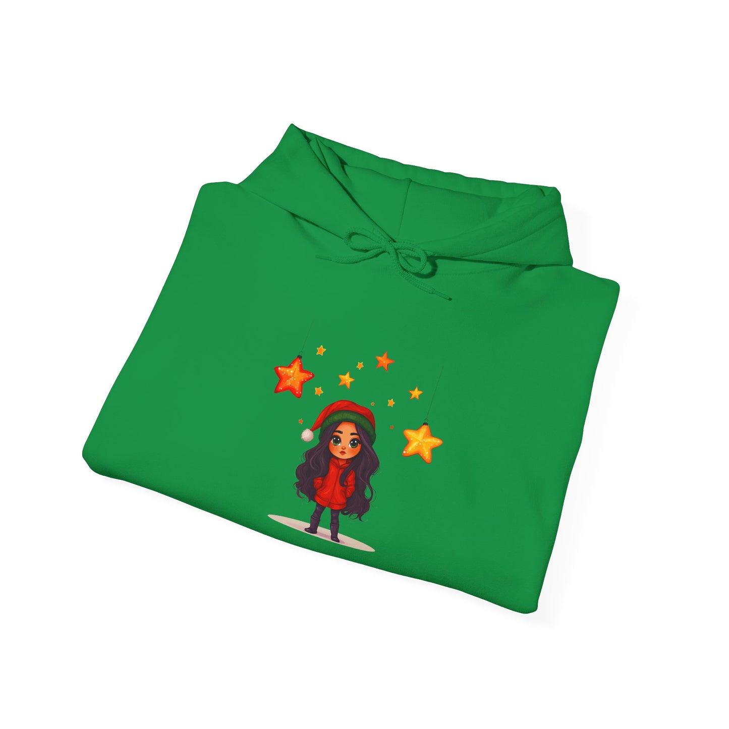 Cute Christmas Starry Ornaments Girl Unisex Heavy Blend™ Hooded Sweatshirt