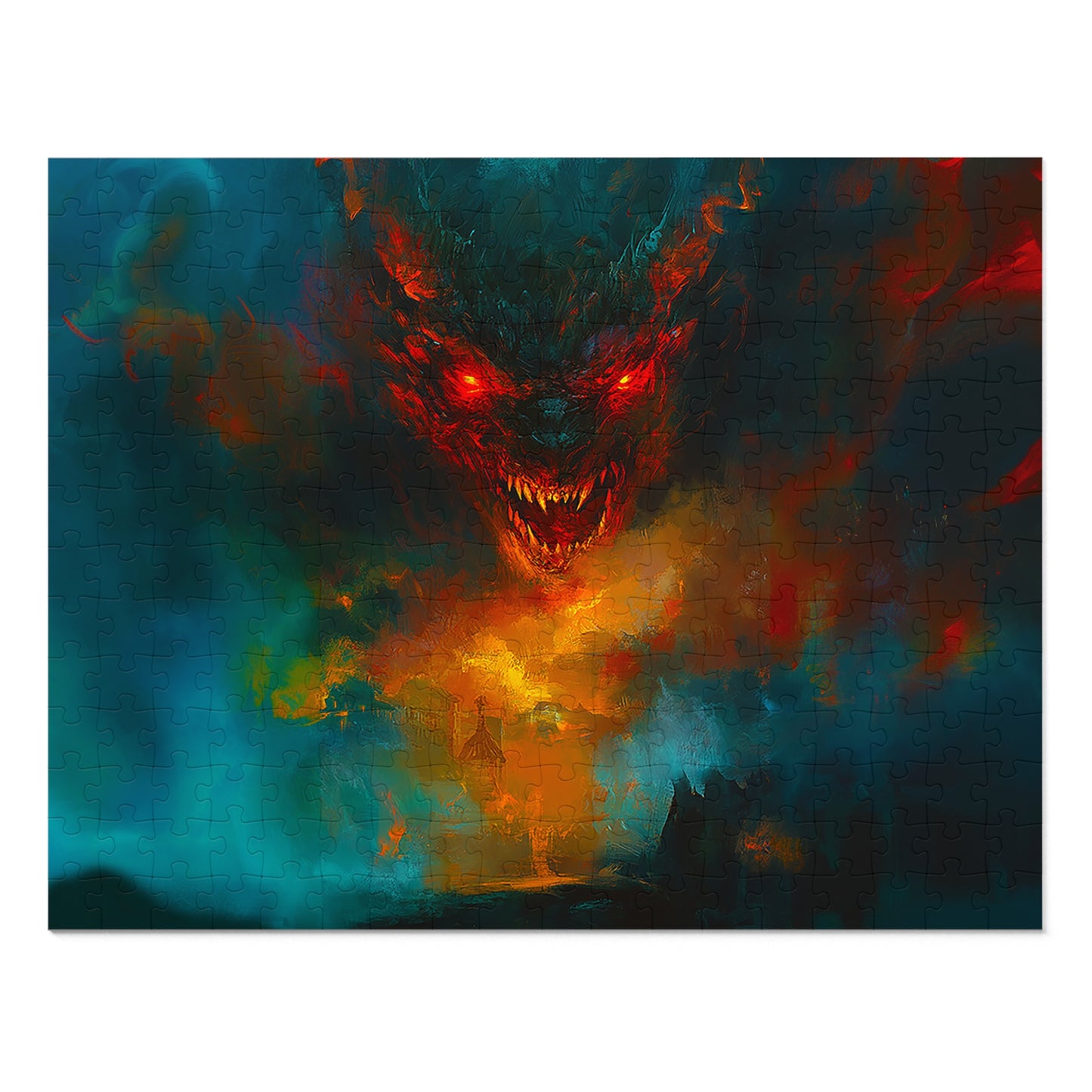 Scary Demon Horror Theme Jigsaw Puzzle (30, 110, 252, 500,1000-Piece)
