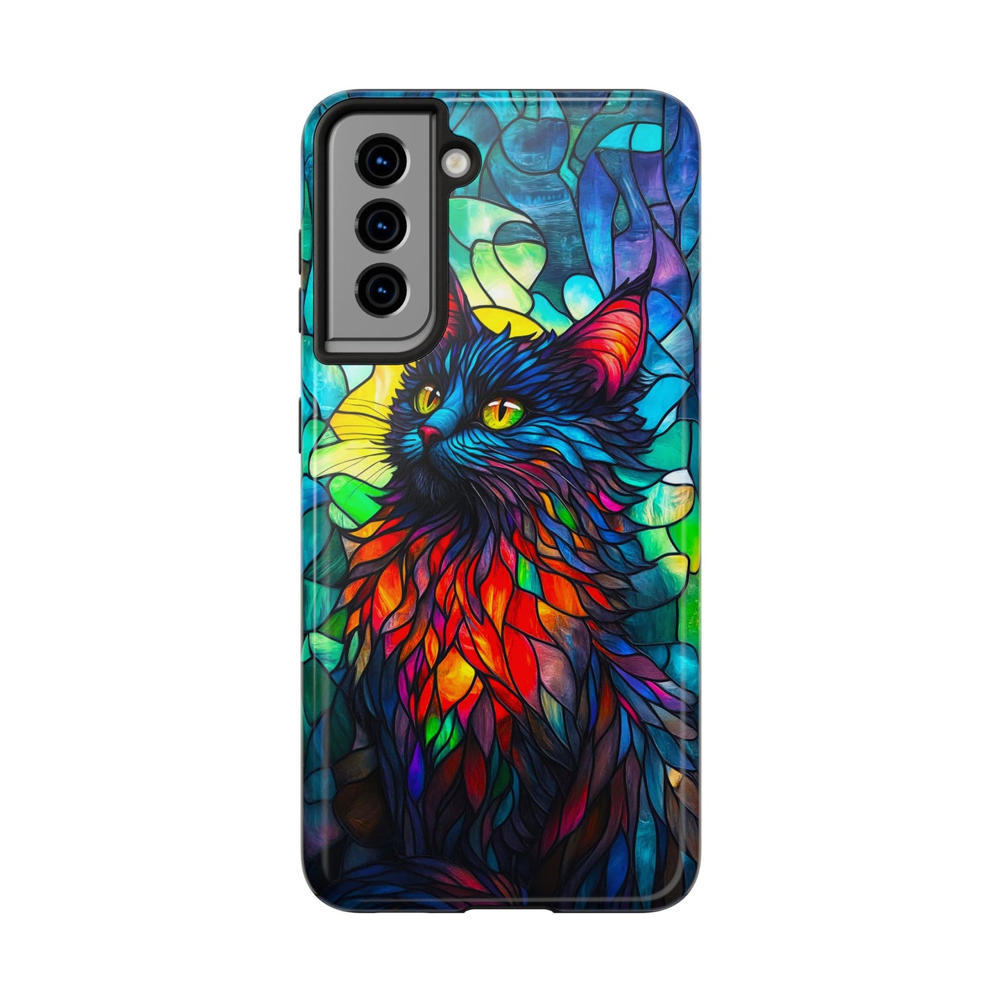 Stained Glass Cat Tough Phone Cases