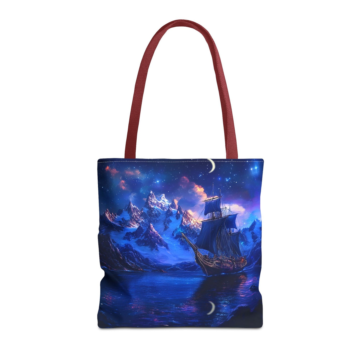 Artic Pirate Ship Under the Moonlight Tote Bag (AOP)