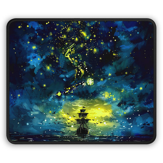 Starry Sky Lost Pirate Ship Gaming Mouse Pad