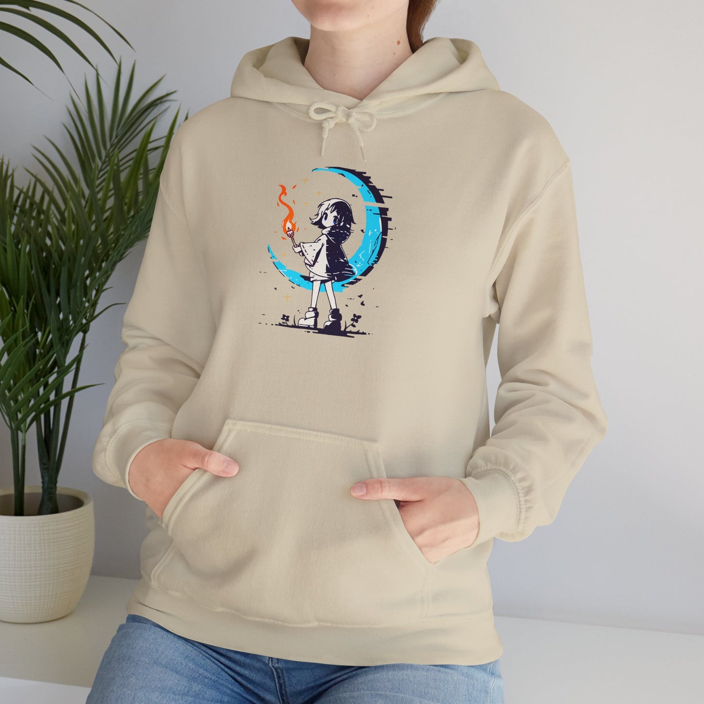 Fantasy Moon Girl Torchbearer Unisex Heavy Blend™ Hooded Sweatshirt