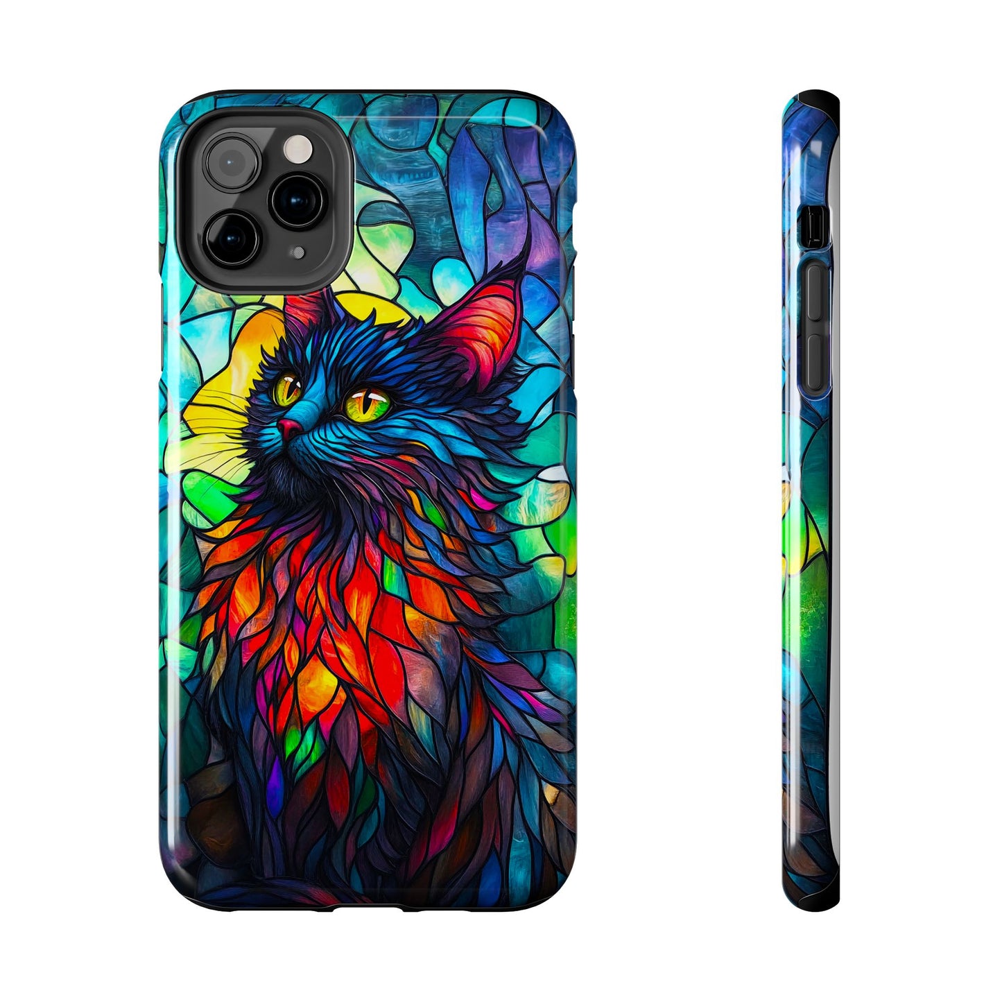 Stained Glass Cat Tough Phone Cases