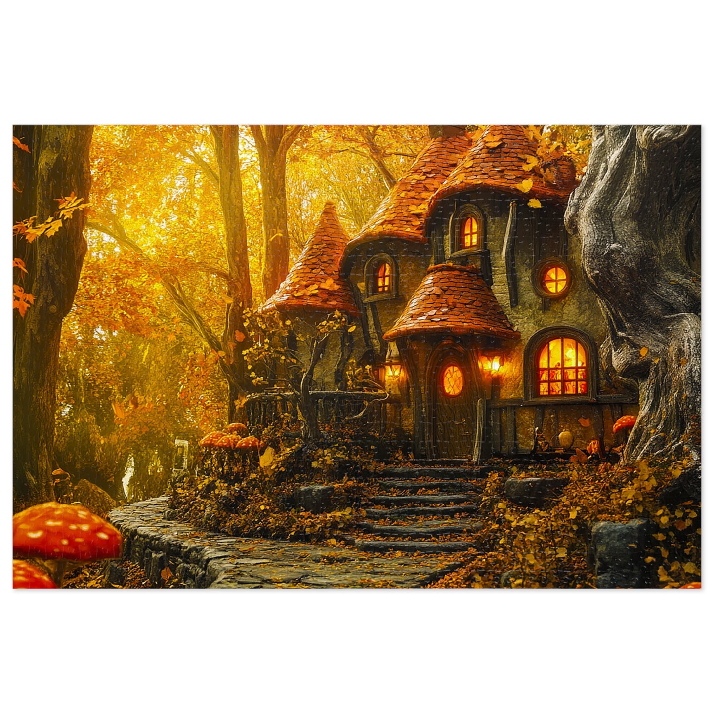 Autumn Forest Fantasy Inn Jigsaw Puzzle (30, 110, 252, 500,1000-Piece)