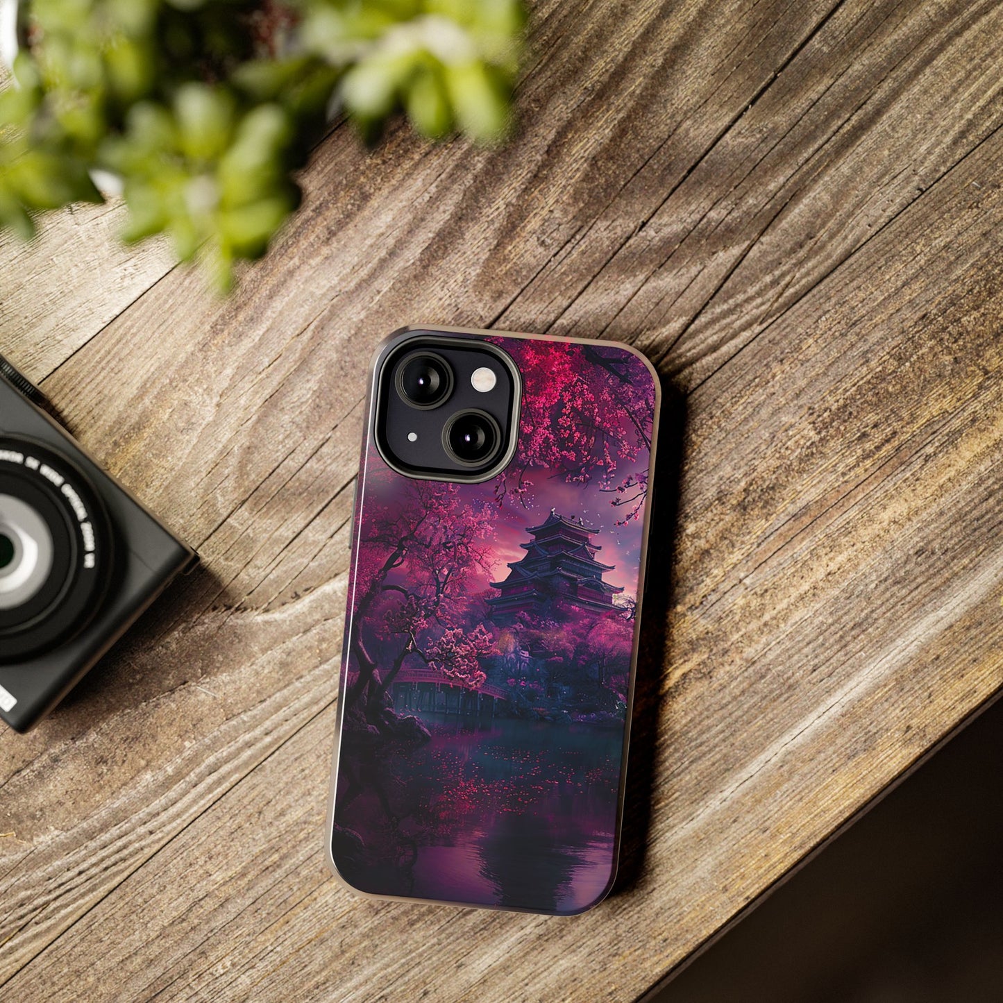 Japanese Cherry Blossum Castle Tough Phone Case iPhone Android