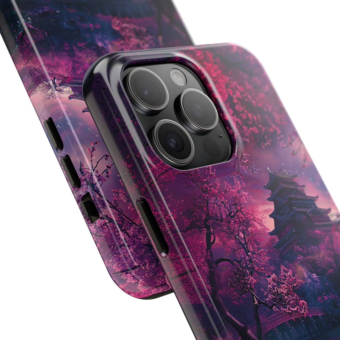 Japanese Cherry Blossum Castle Tough Phone Case iPhone Android