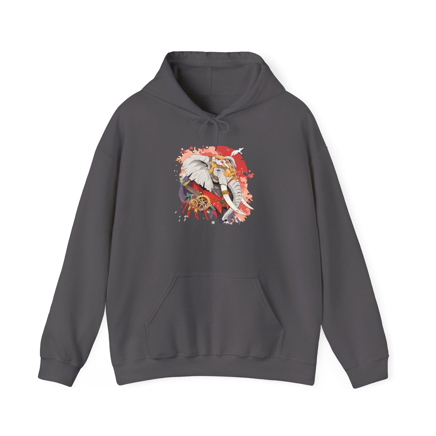 Steampunk Japanese Flowers Elephant Unisex Heavy Blend™ Hooded Sweatshirt