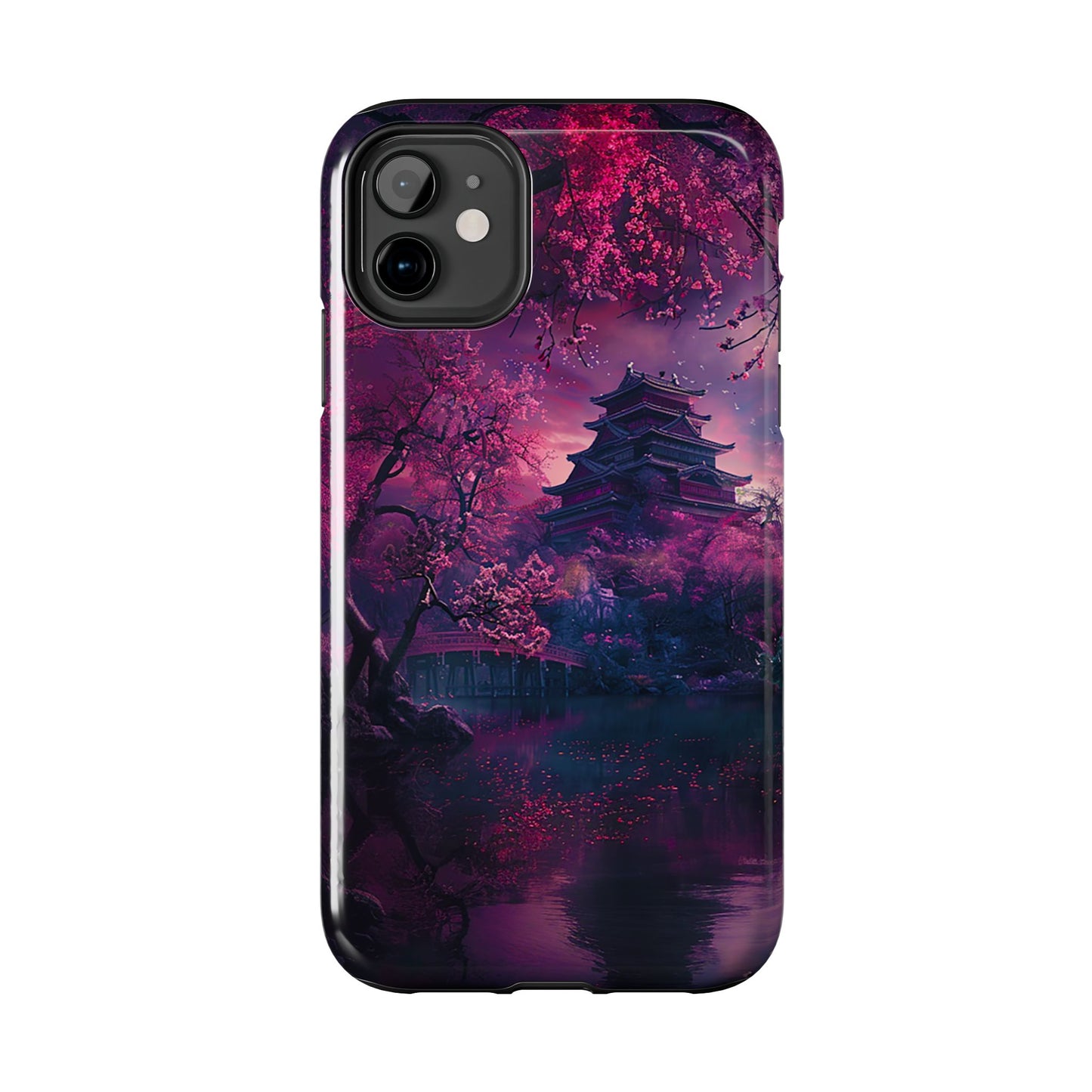 Japanese Cherry Blossum Castle Tough Phone Case iPhone Android
