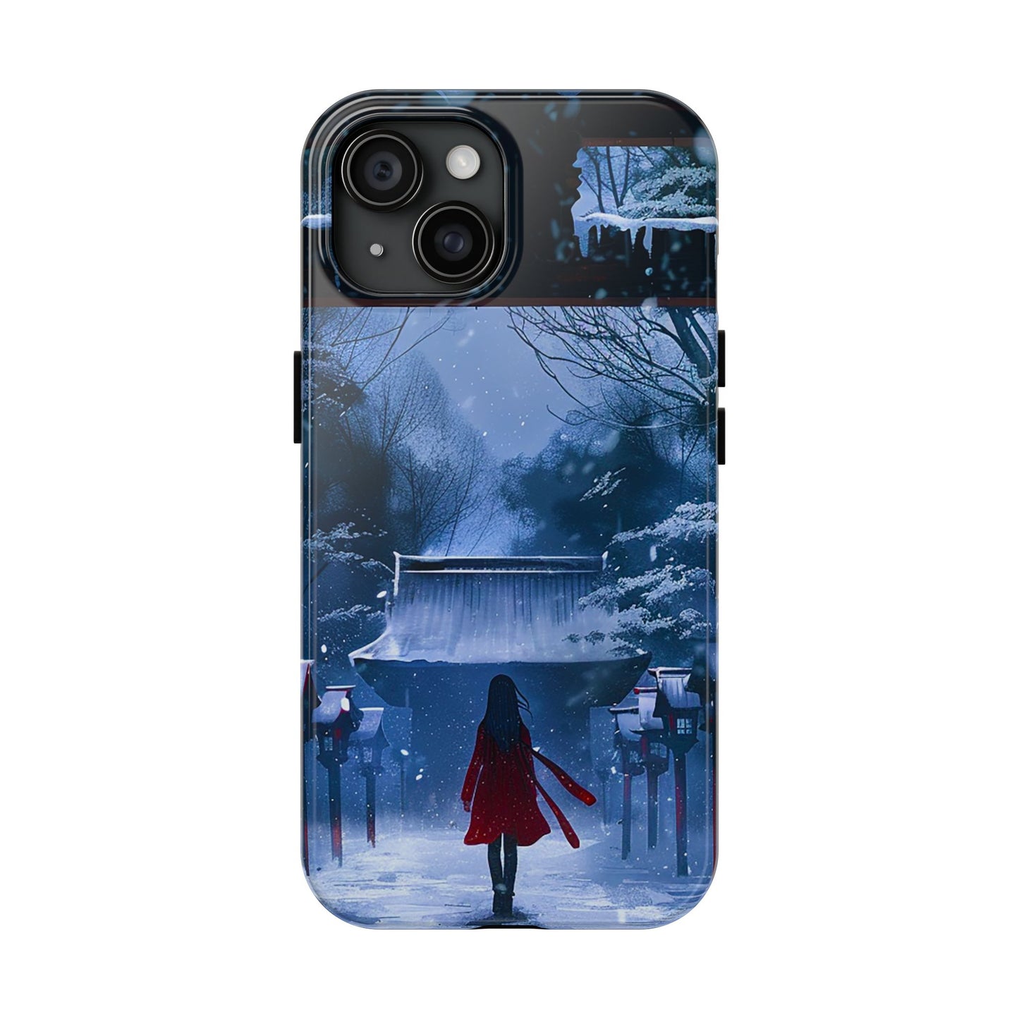 Japanese Snowy Shinto Shrine Girl Tough Phone Cases iPhone Android